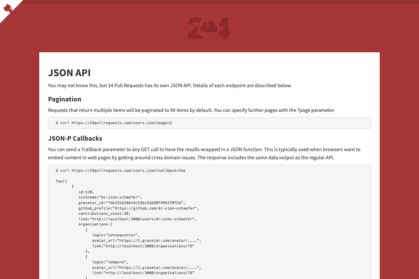 24 Pull Requests documentation page