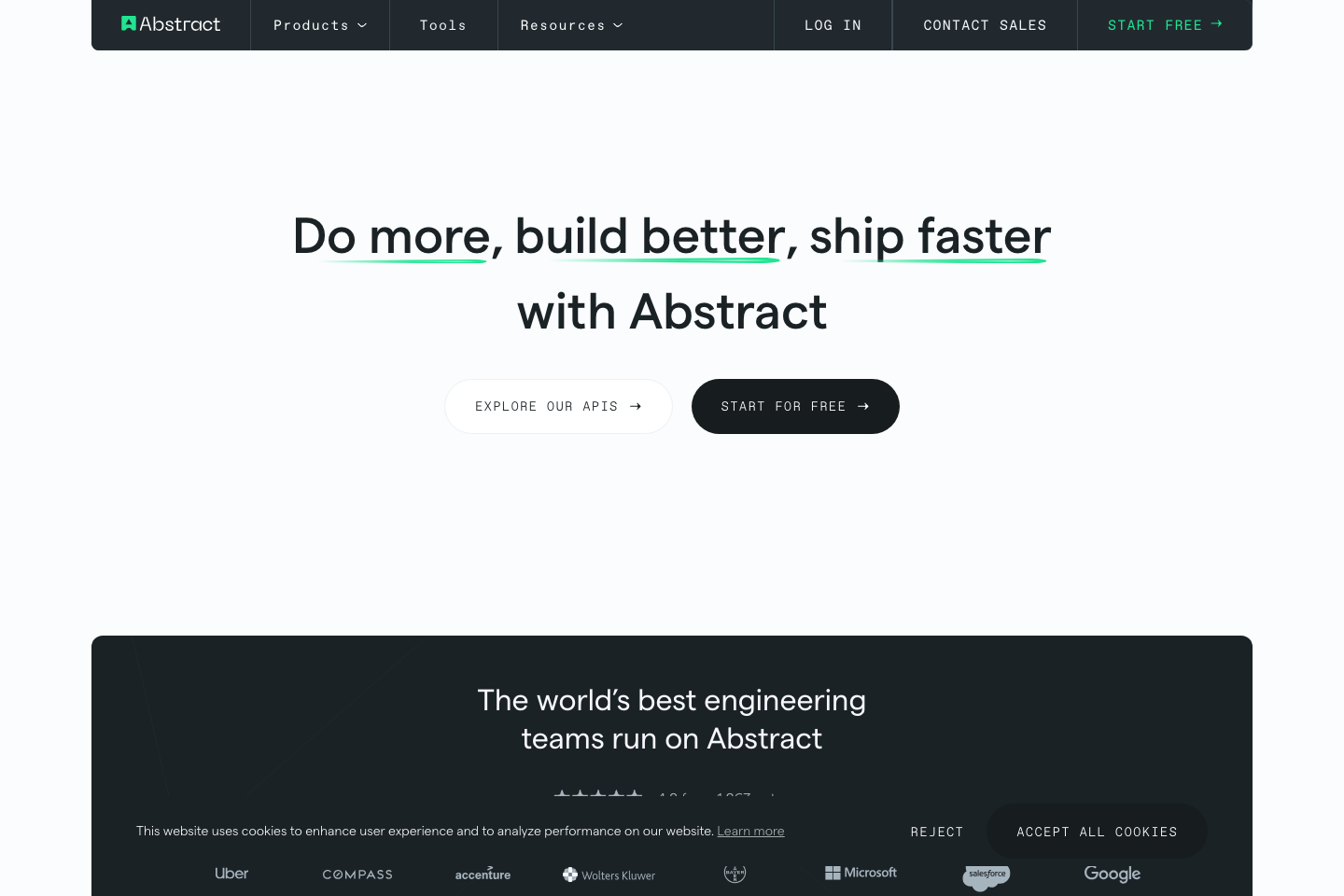 Abstract API documentation page