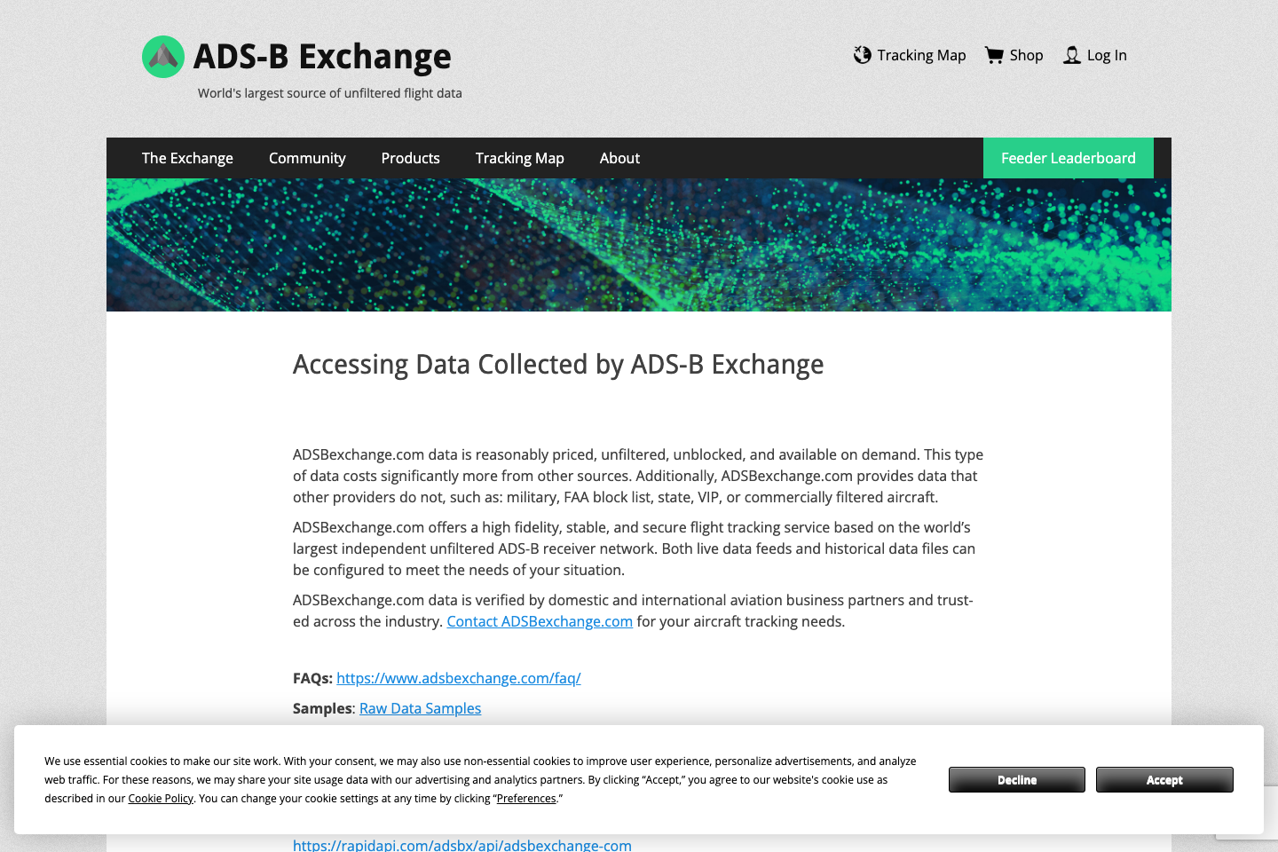 ADS-B Exchange documentation page