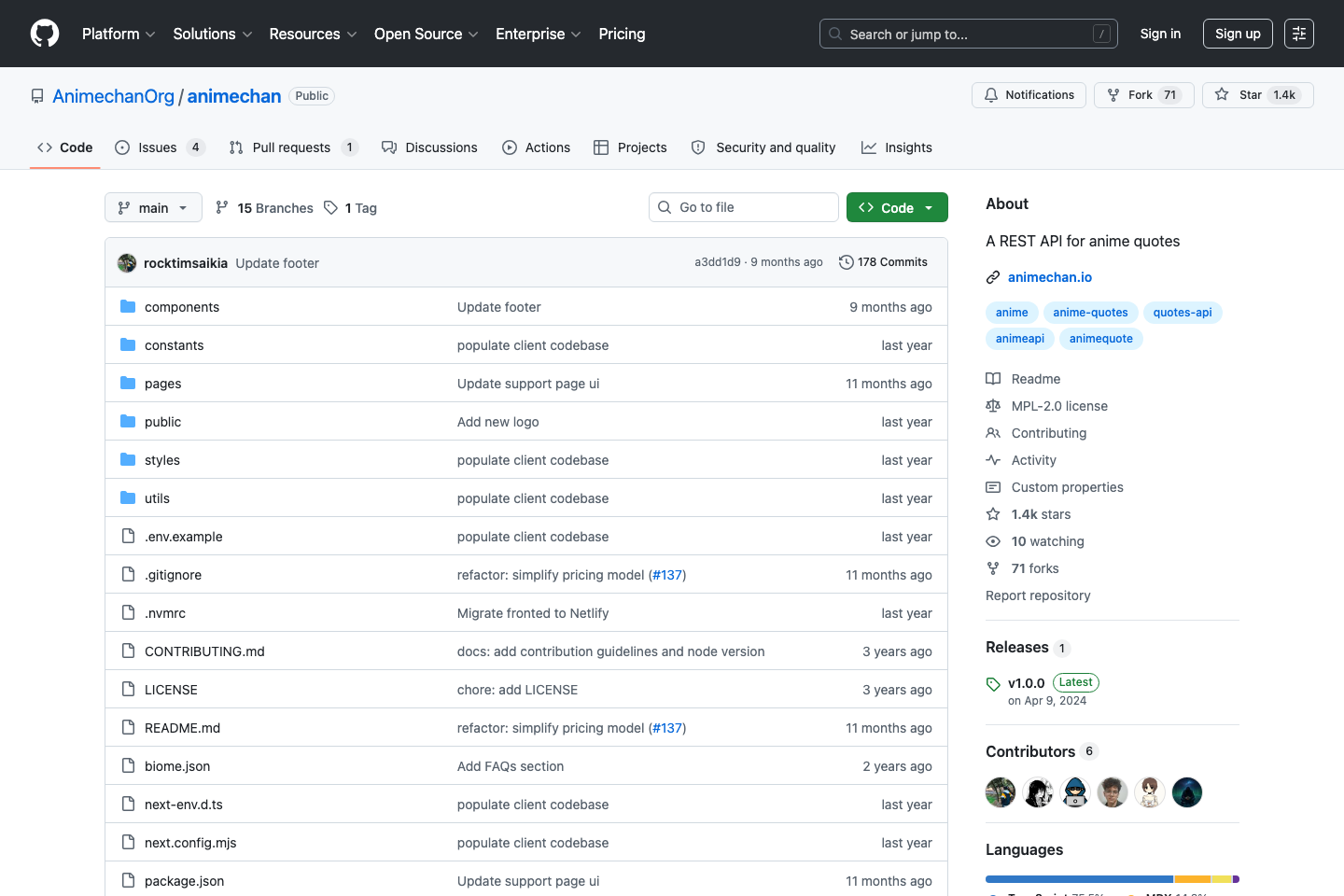 AnimeChan documentation page