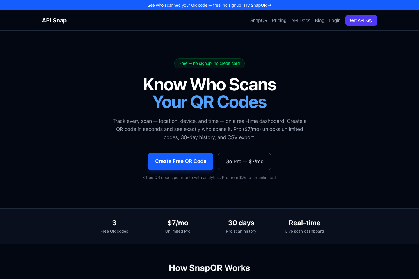 API Snap documentation page