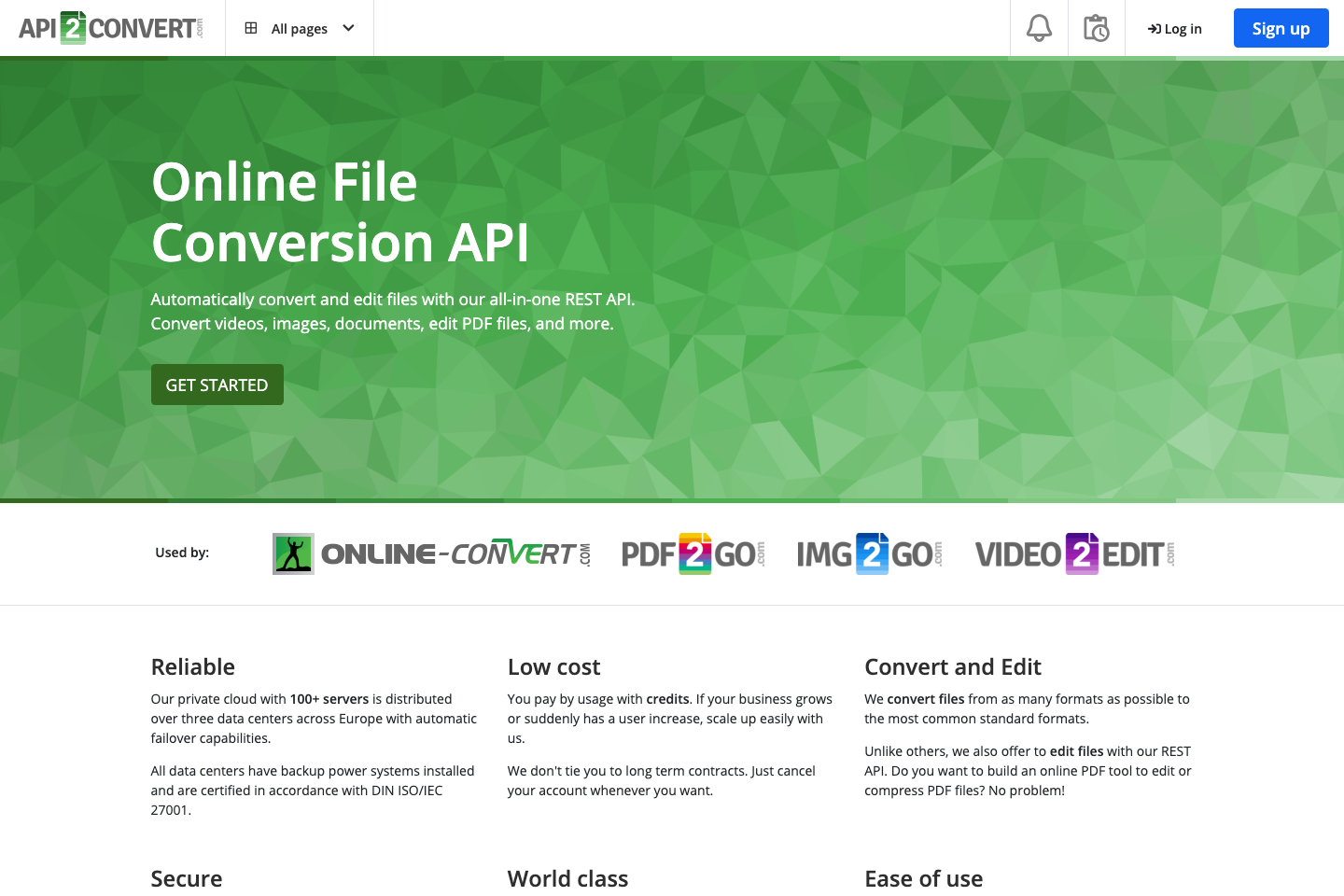 Api2Convert documentation page