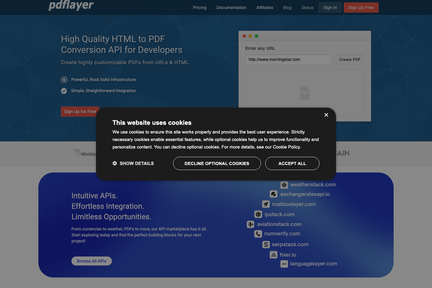 apilayer pdflayer documentation page