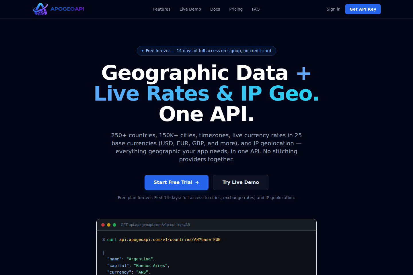 ApogeoAPI documentation page