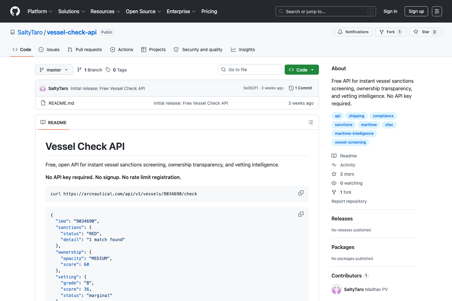 ArcNautical Vessel Check documentation page