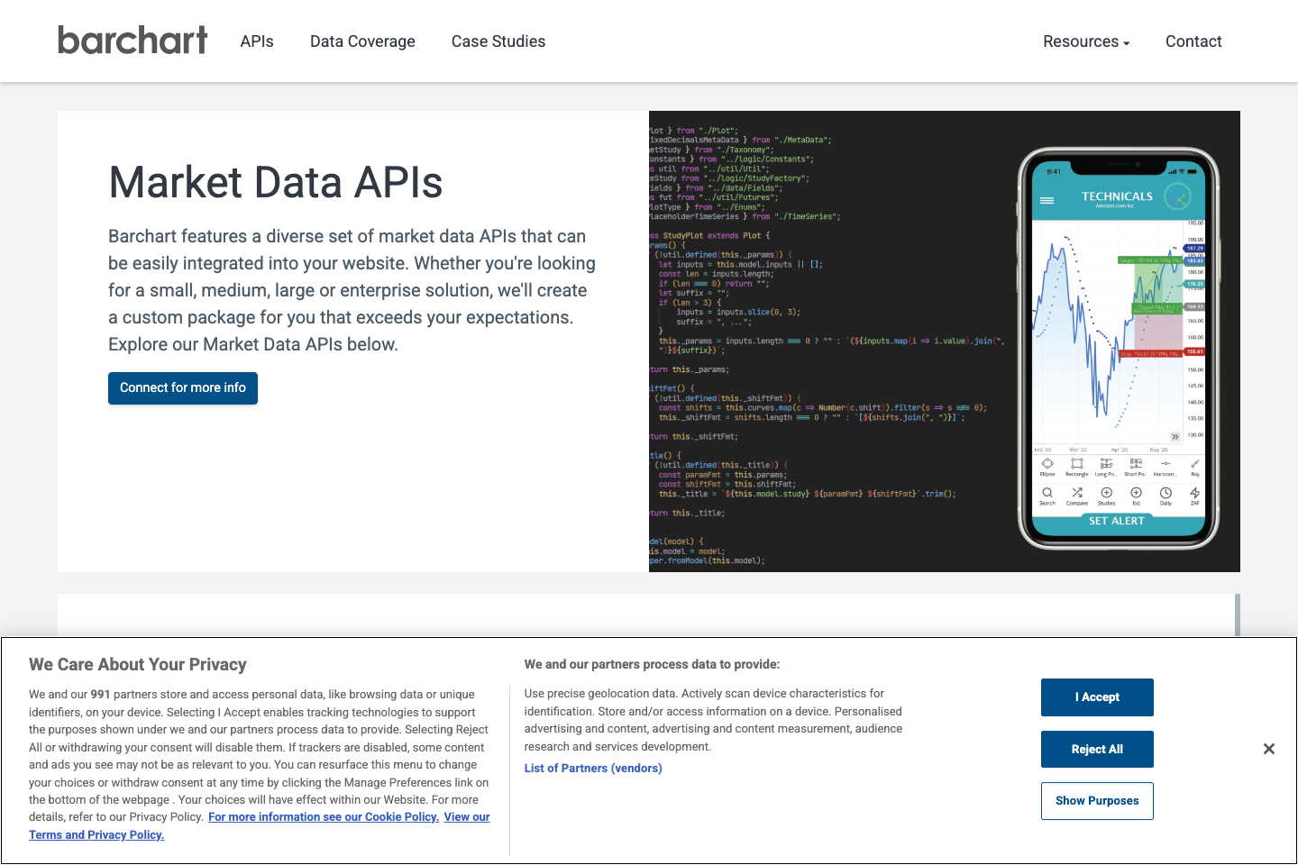 Barchart OnDemand documentation page