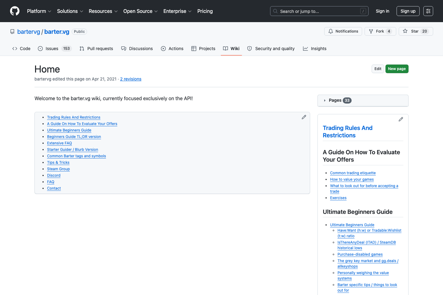 Barter.VG documentation page