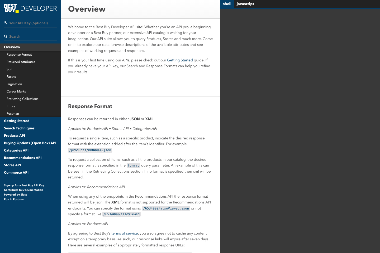 Best Buy documentation page