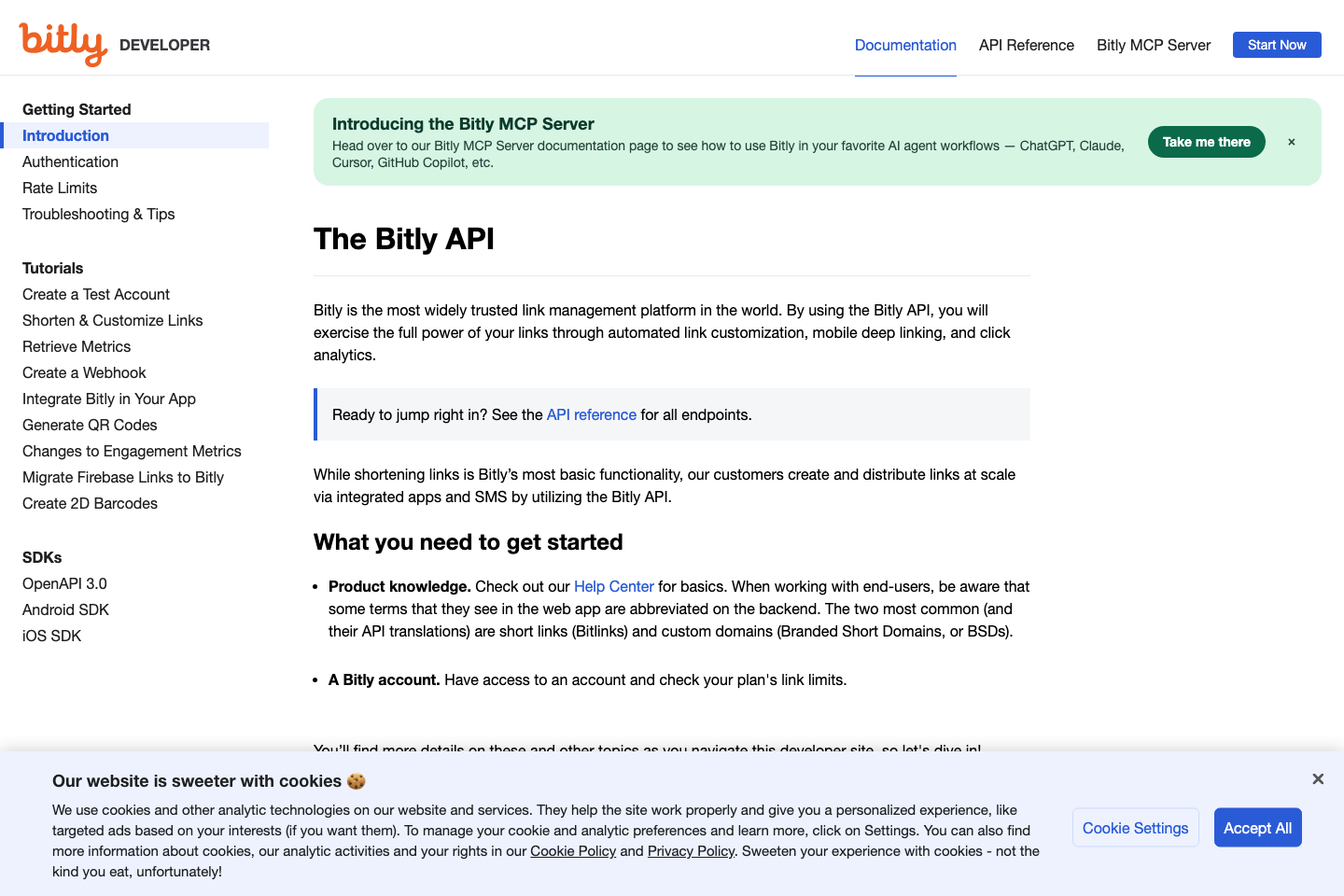 Bitly documentation page