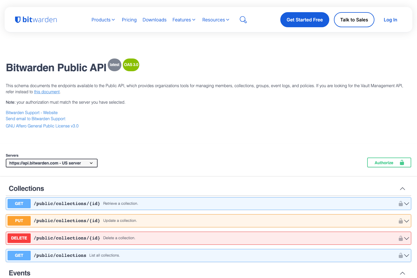 BitWarden documentation page