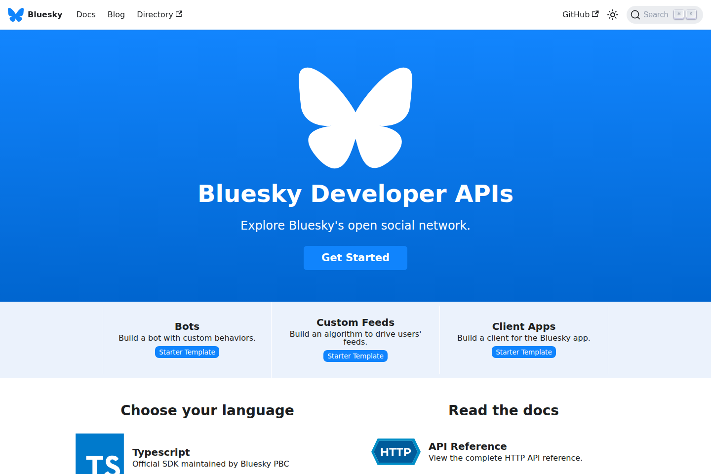 Bluesky (AT Protocol) documentation page