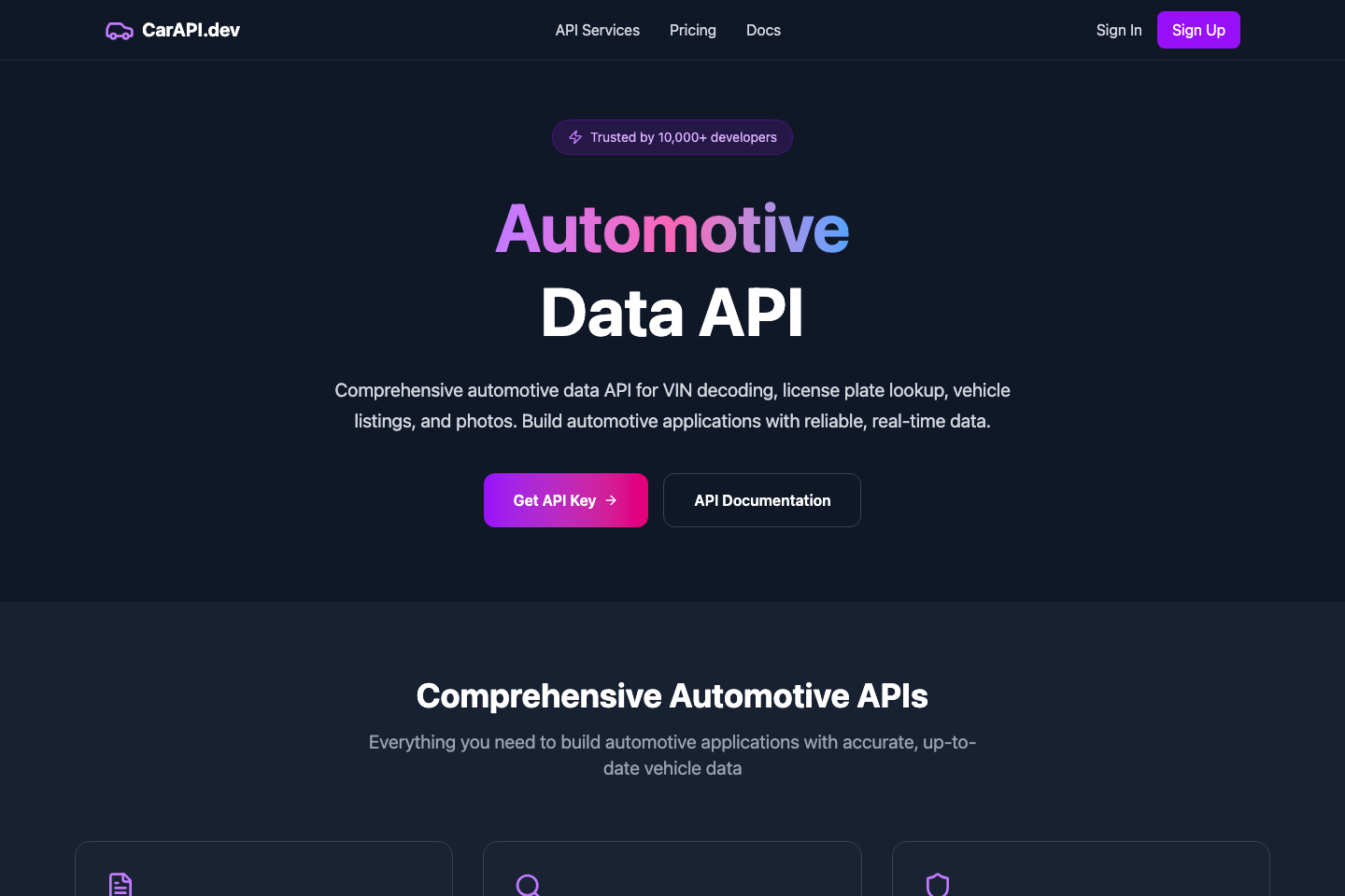 CarAPI documentation page