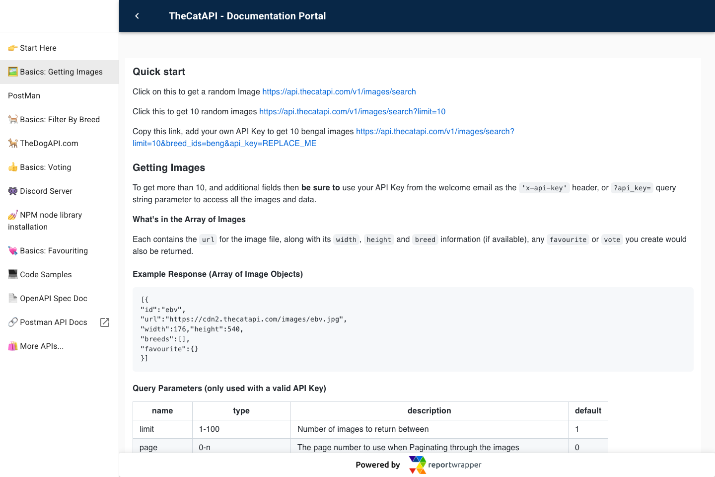 Cats documentation page
