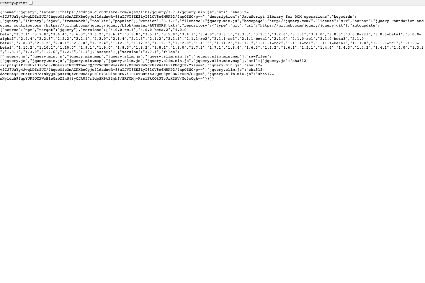 CDNJS documentation page