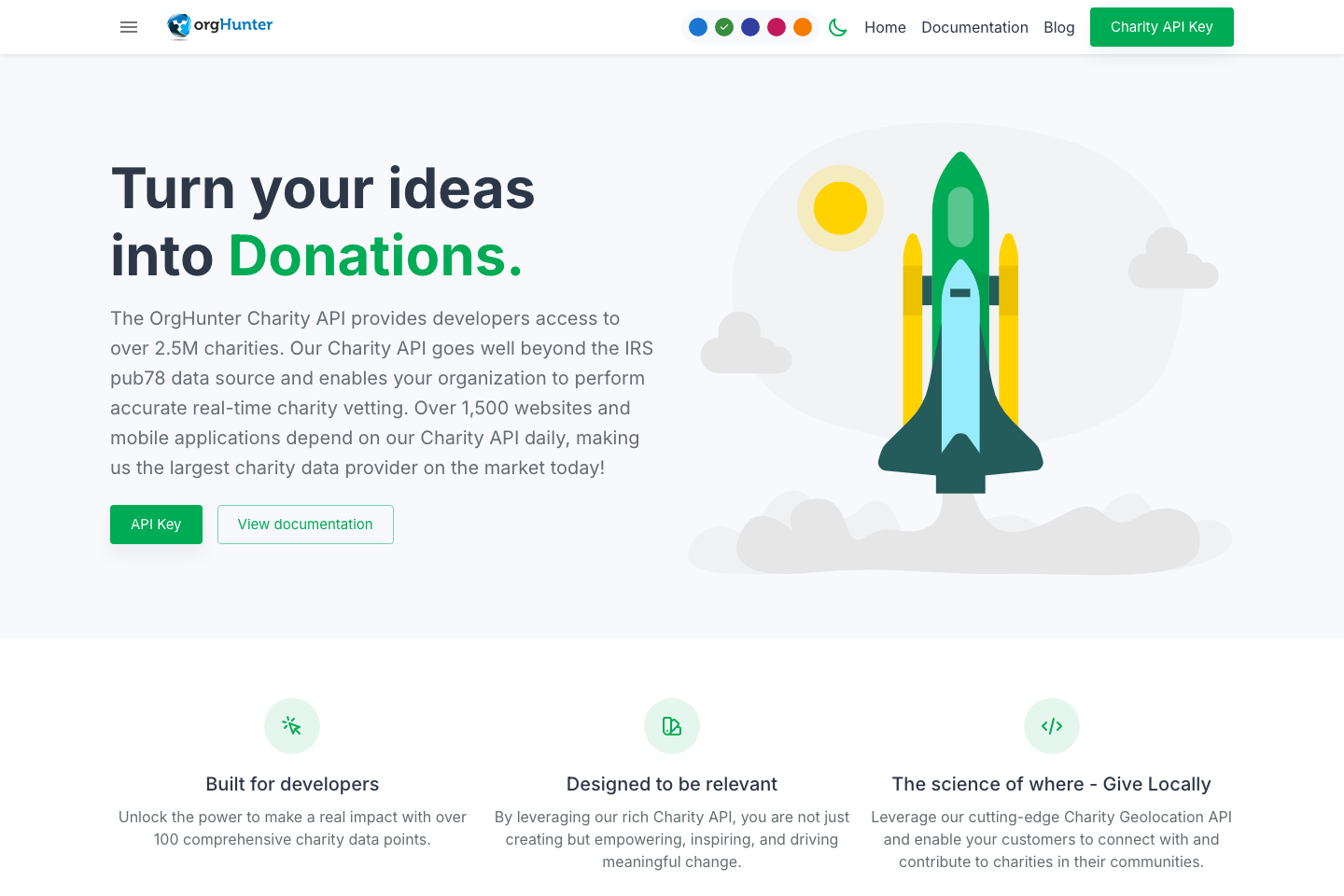 Charity Search documentation page