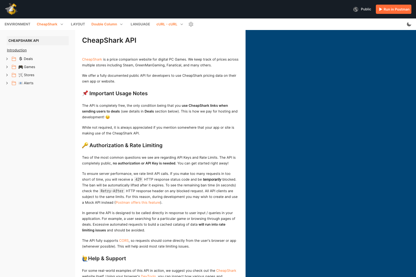 CheapShark documentation page