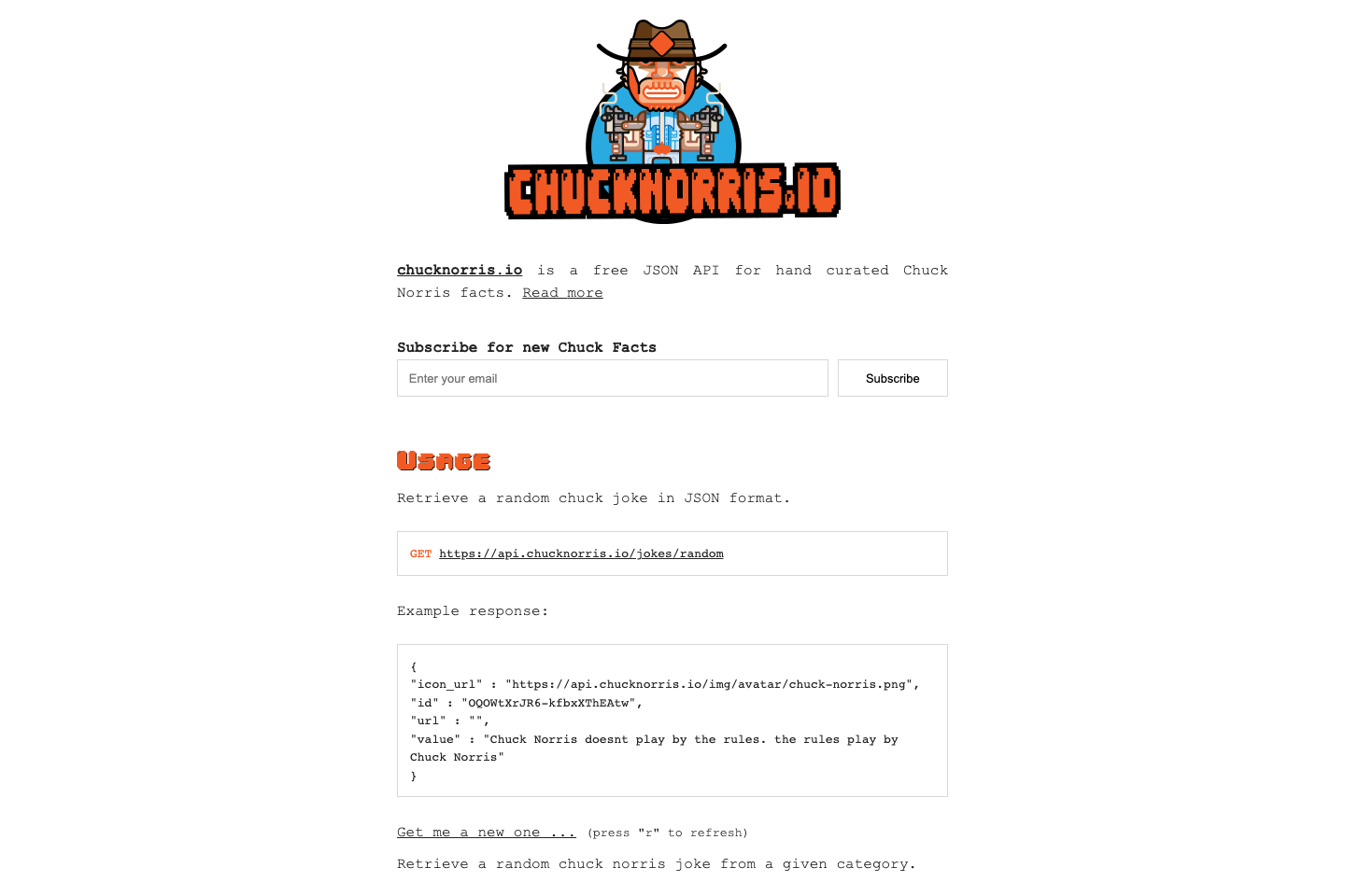 chucknorris.io documentation page