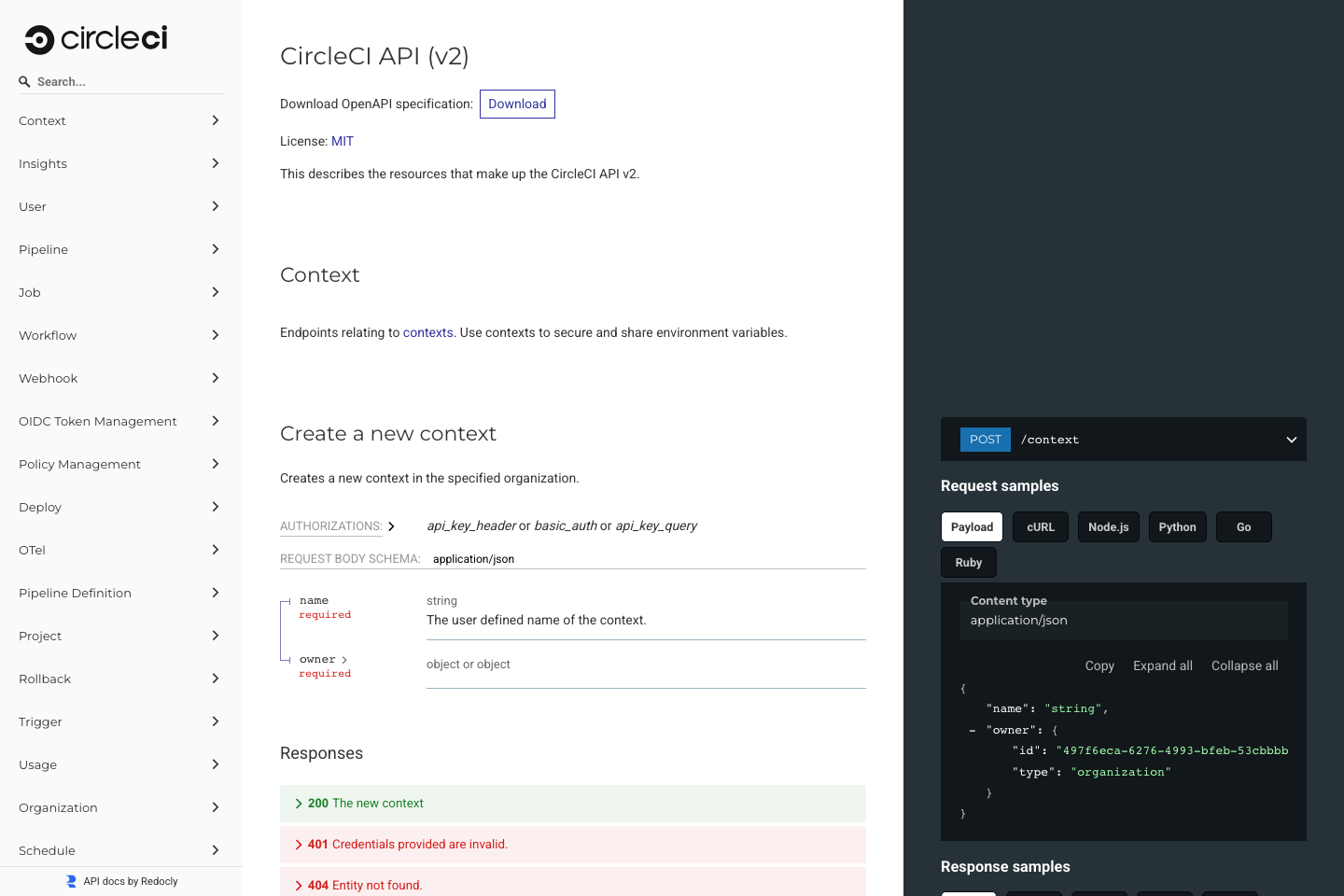 CircleCI documentation page