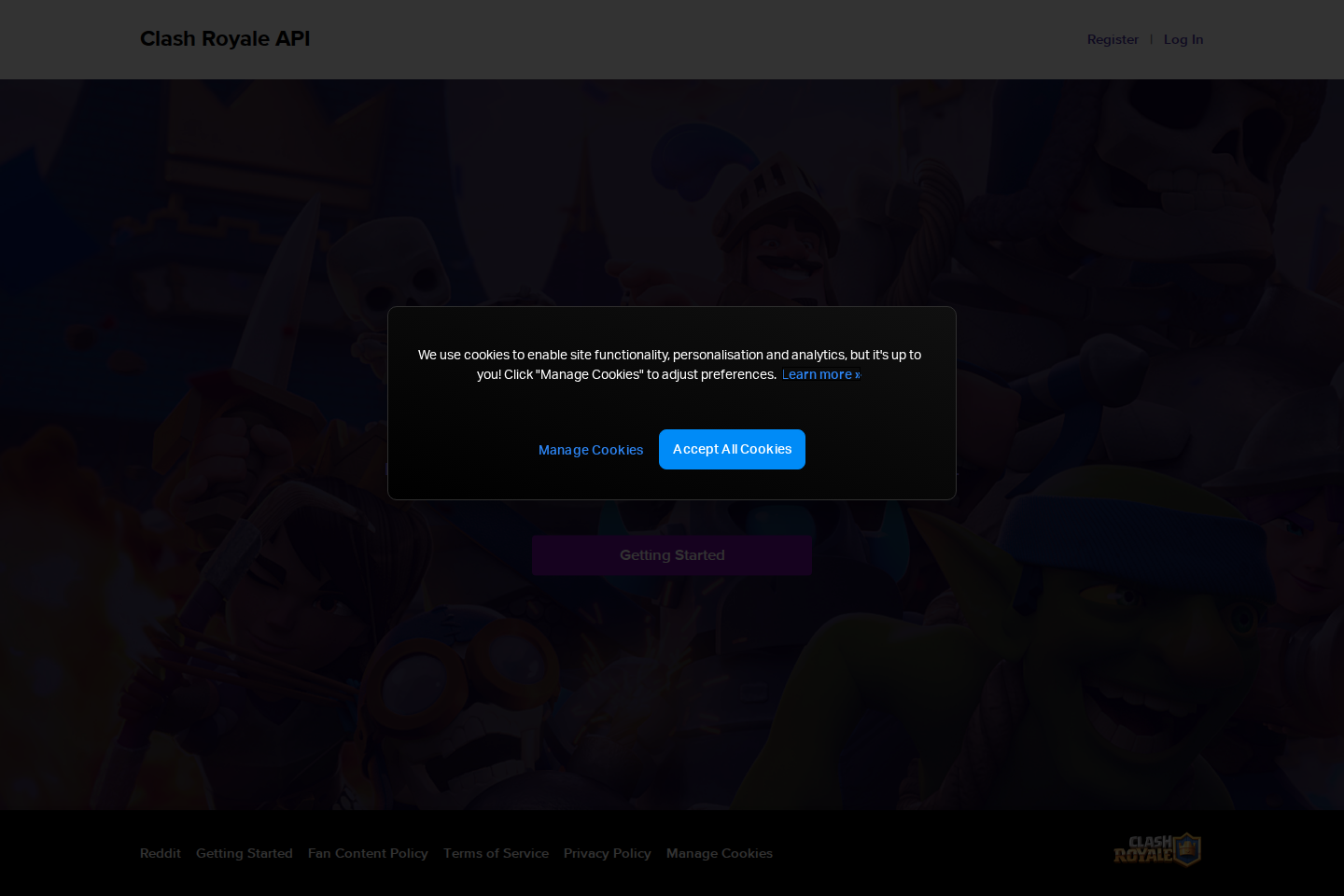 Clash Royale documentation page