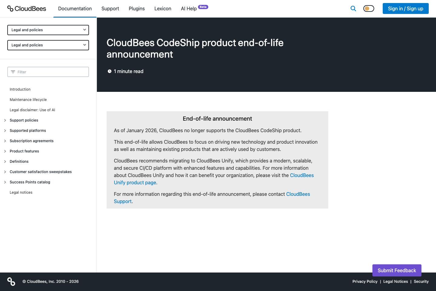 Codeship documentation page
