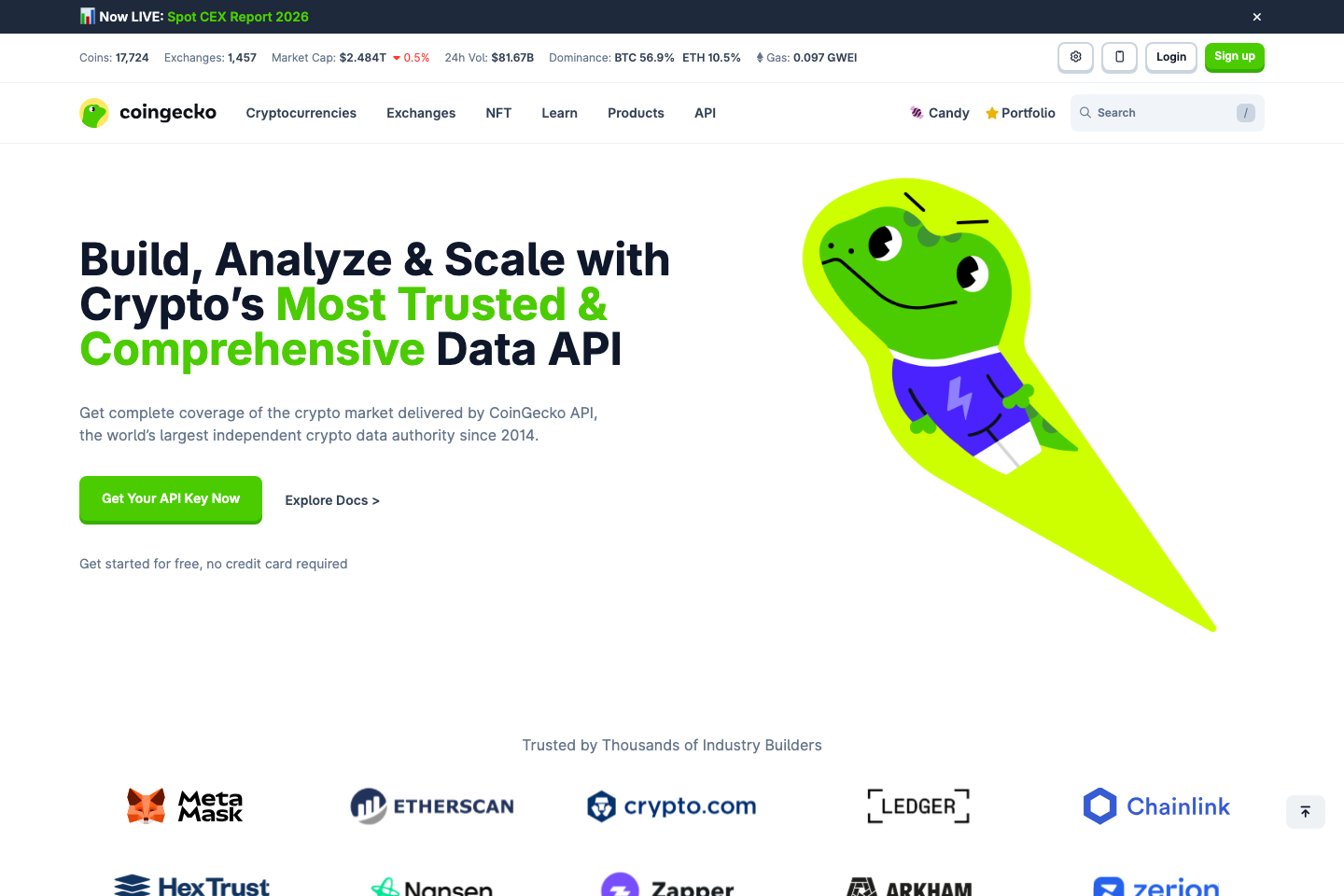 CoinGecko documentation page