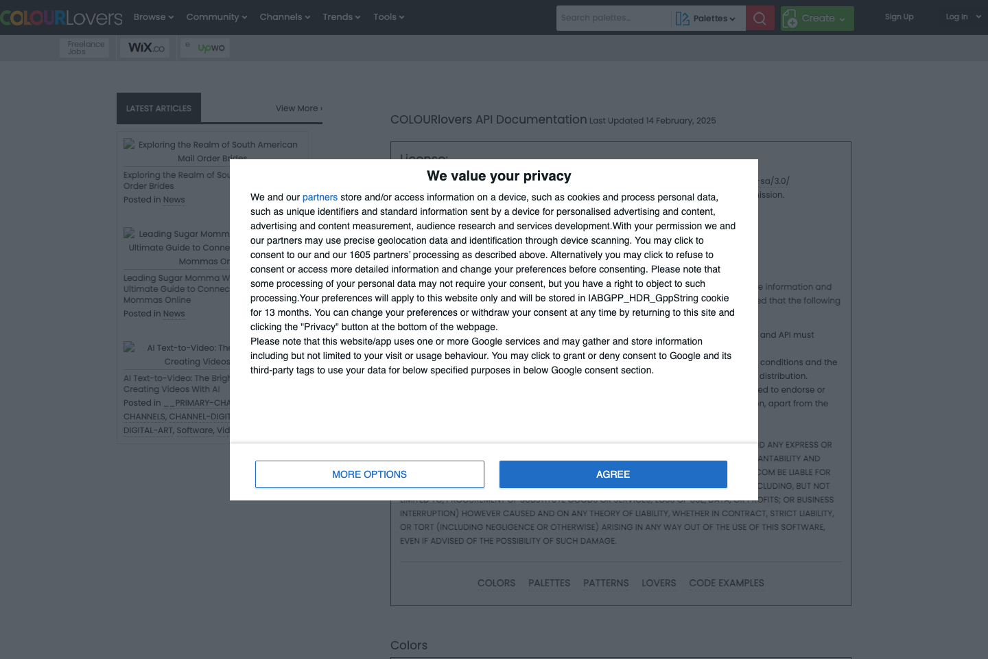 ColourLovers documentation page