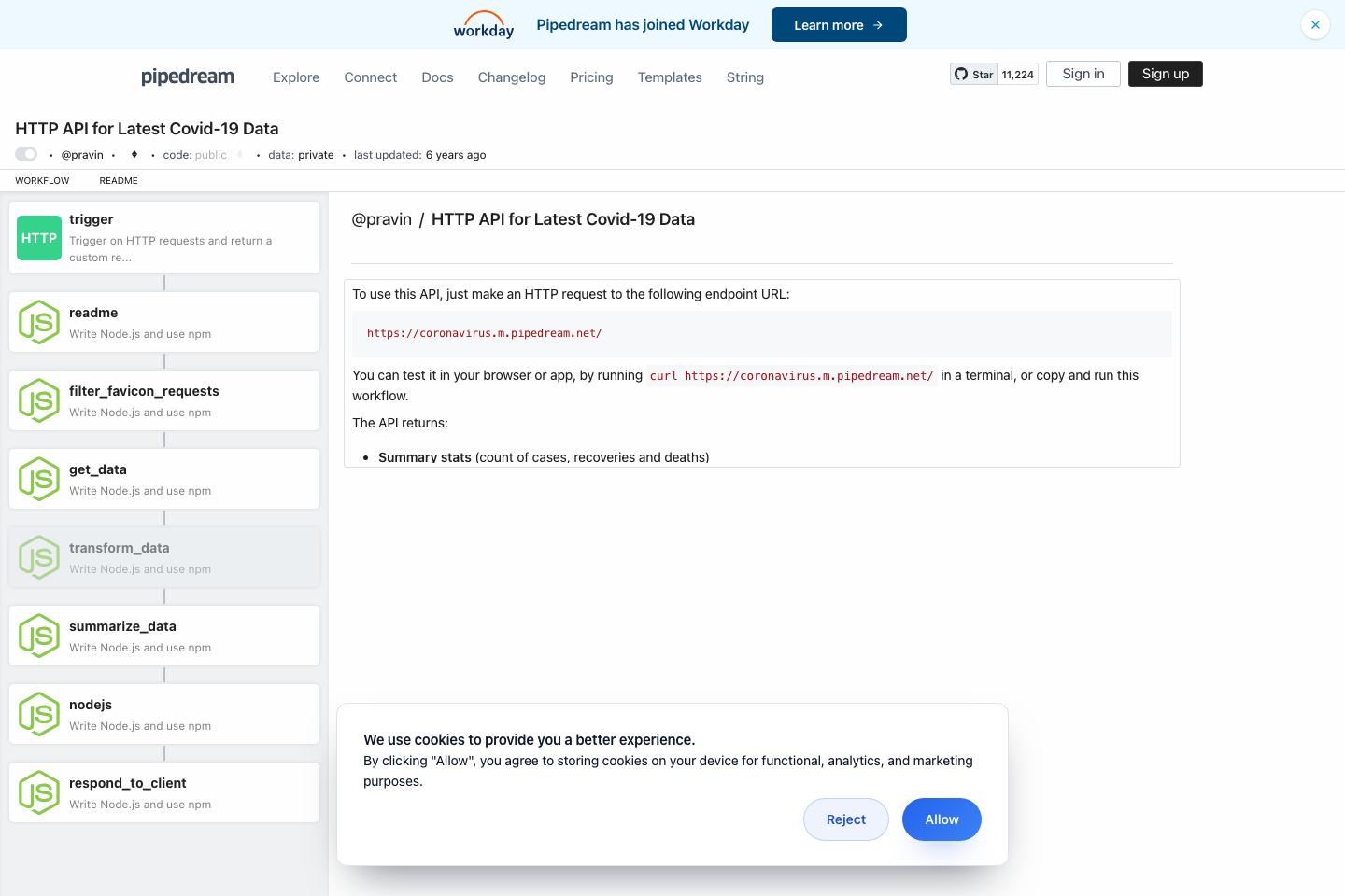 Coronavirus documentation page