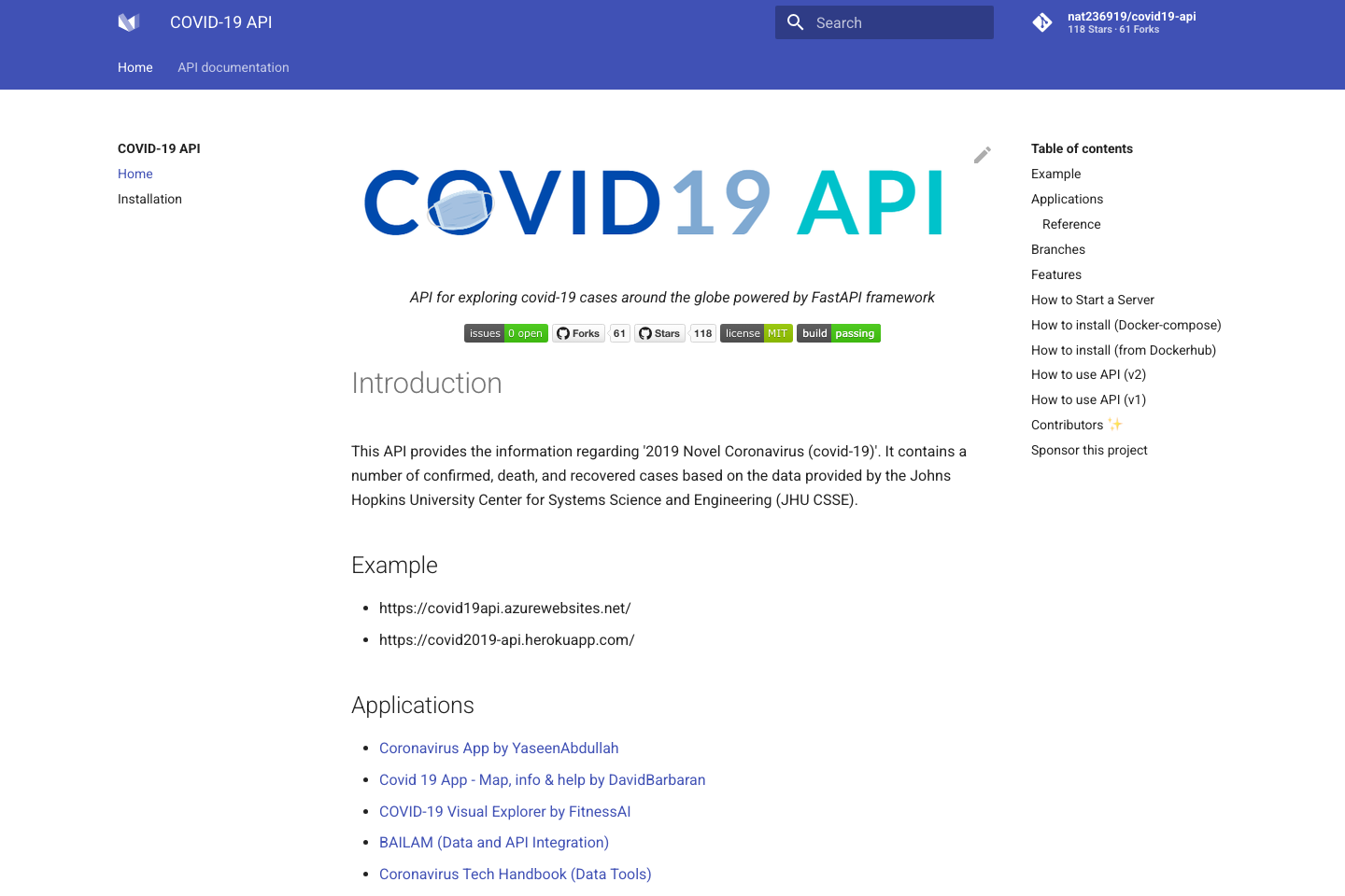 Covid-19 JHU CSSE documentation page