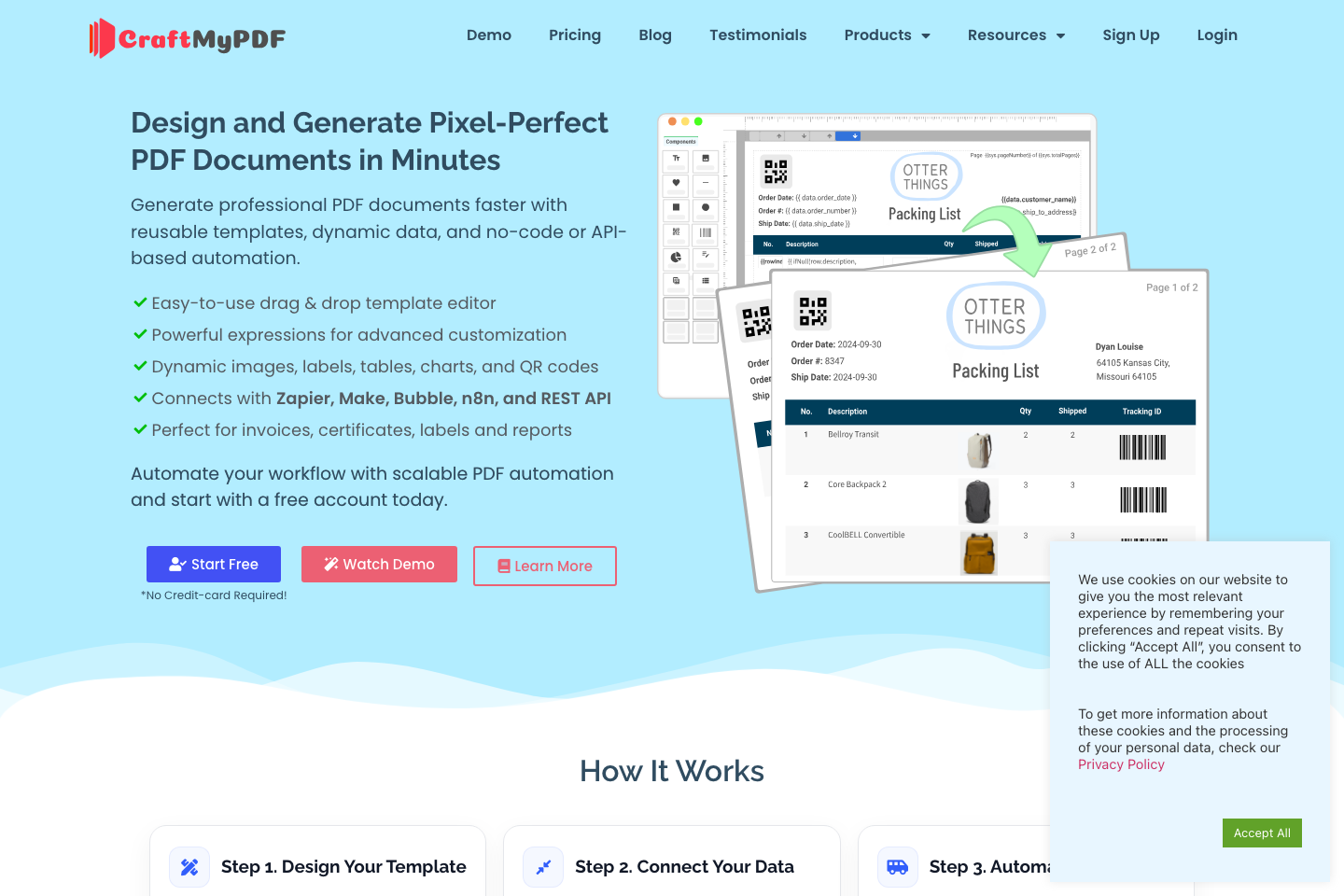 CraftMyPDF documentation page