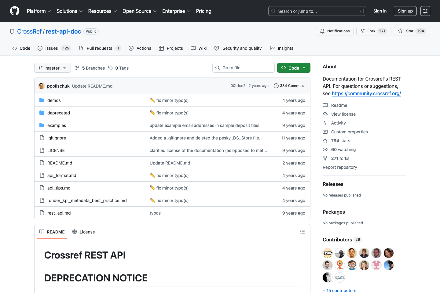 Crossref Metadata Search documentation page
