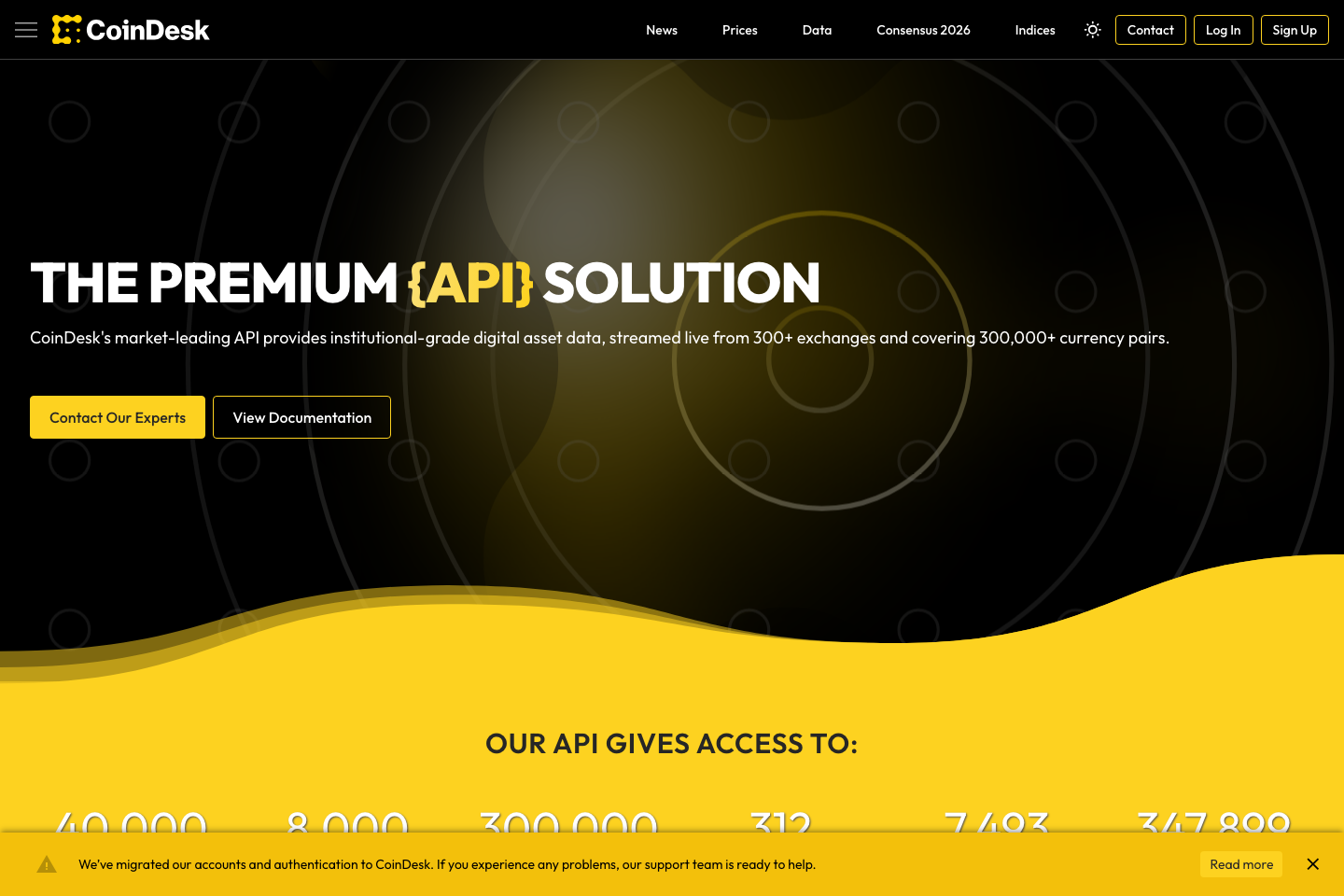 CryptoCompare documentation page