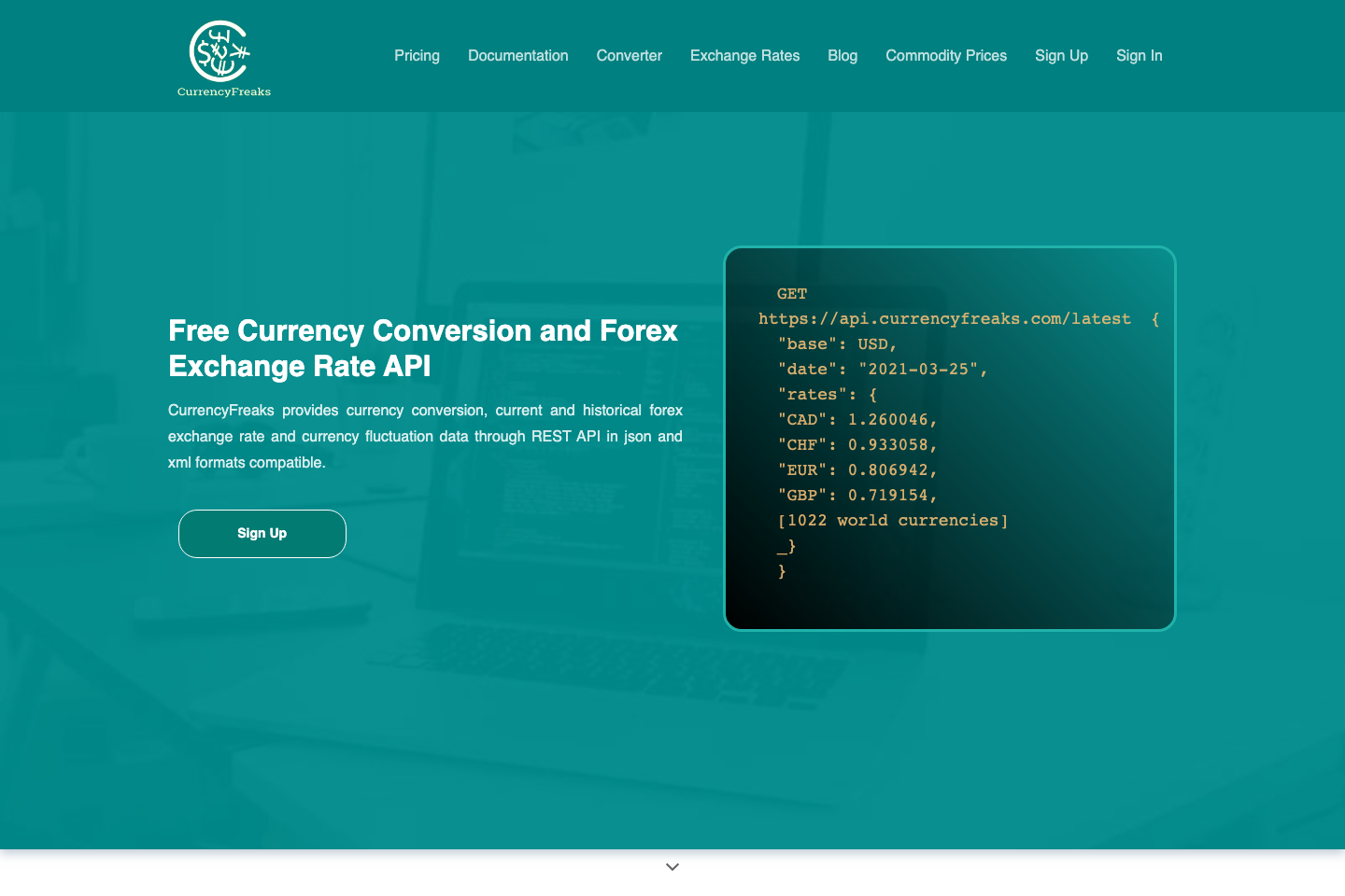 CurrencyFreaks documentation page