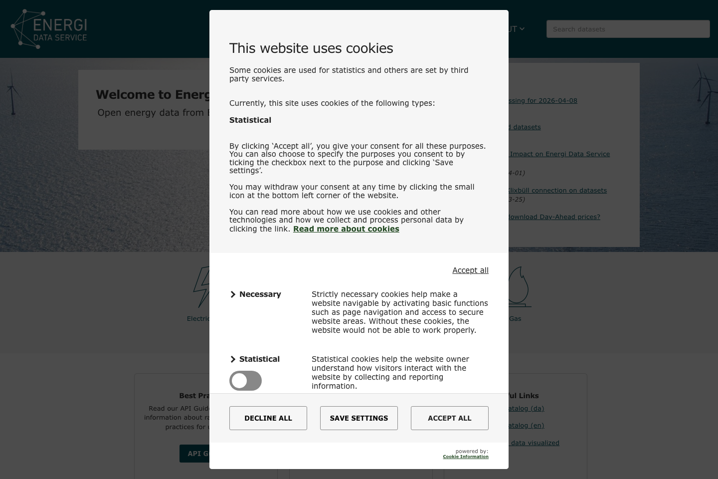 Danish data service Energi documentation page