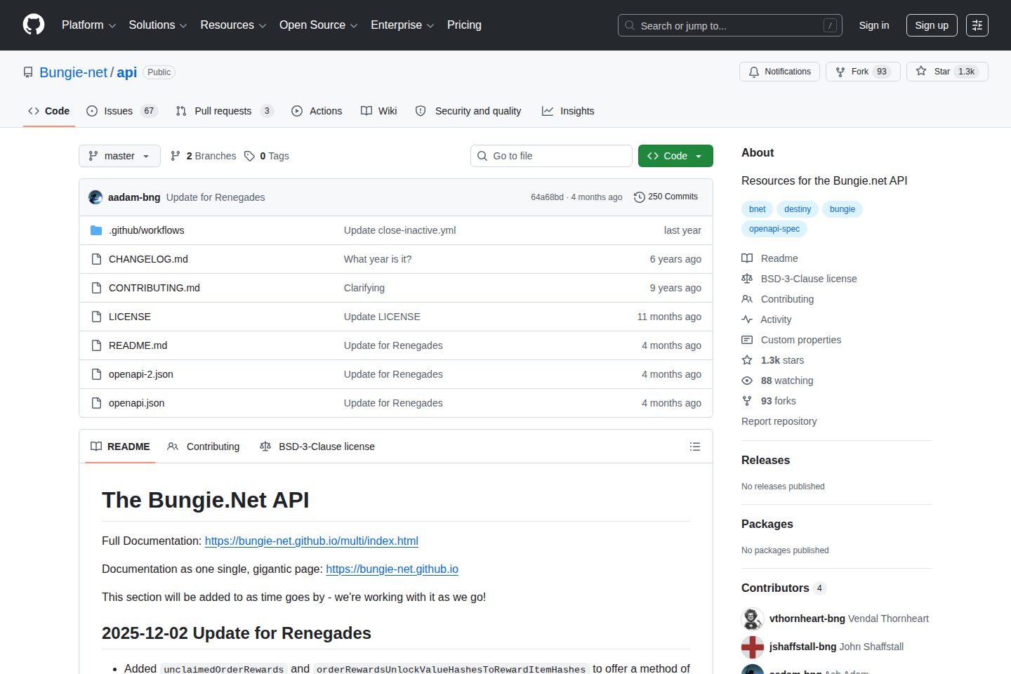 Destiny The Game documentation page