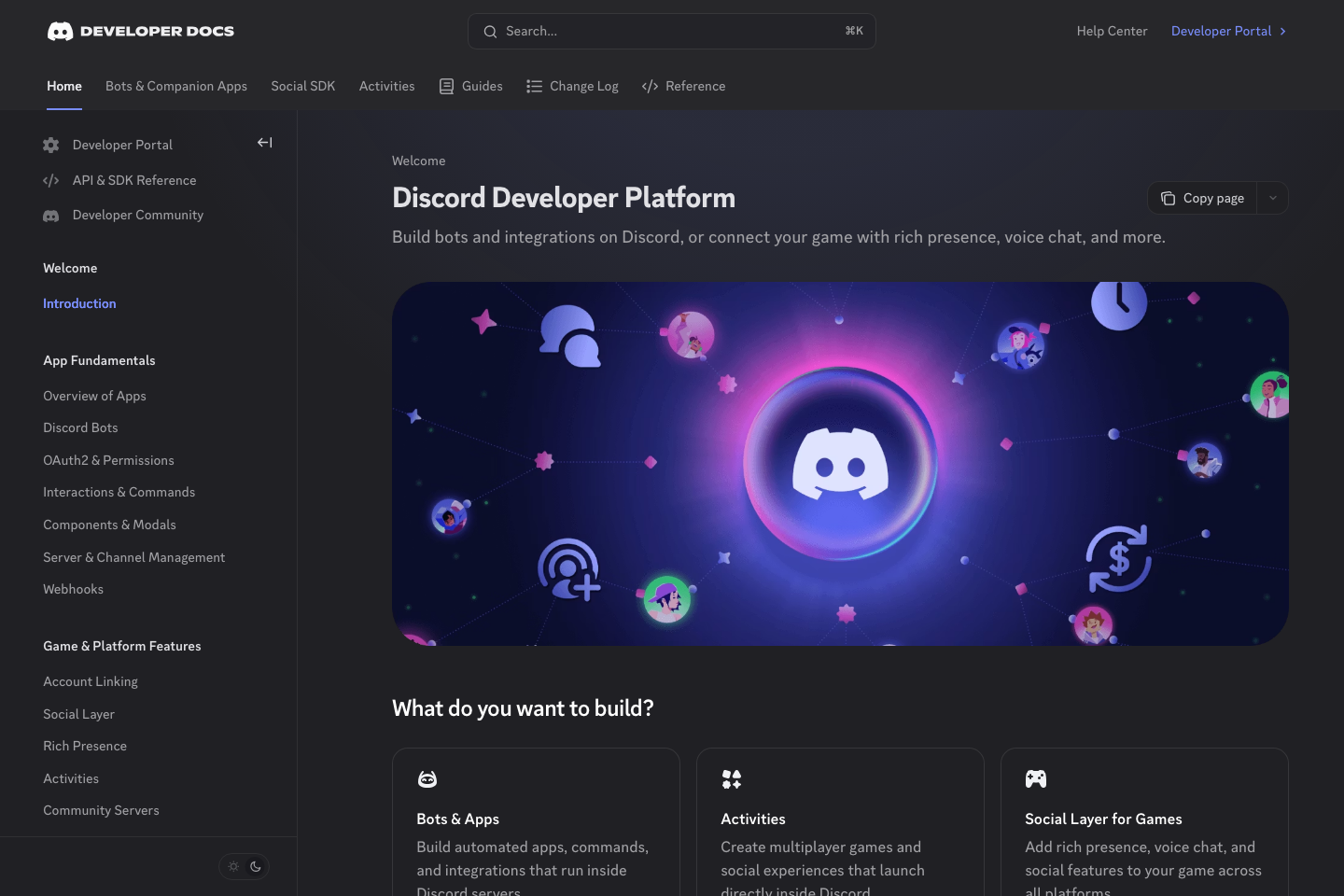 Discord documentation page