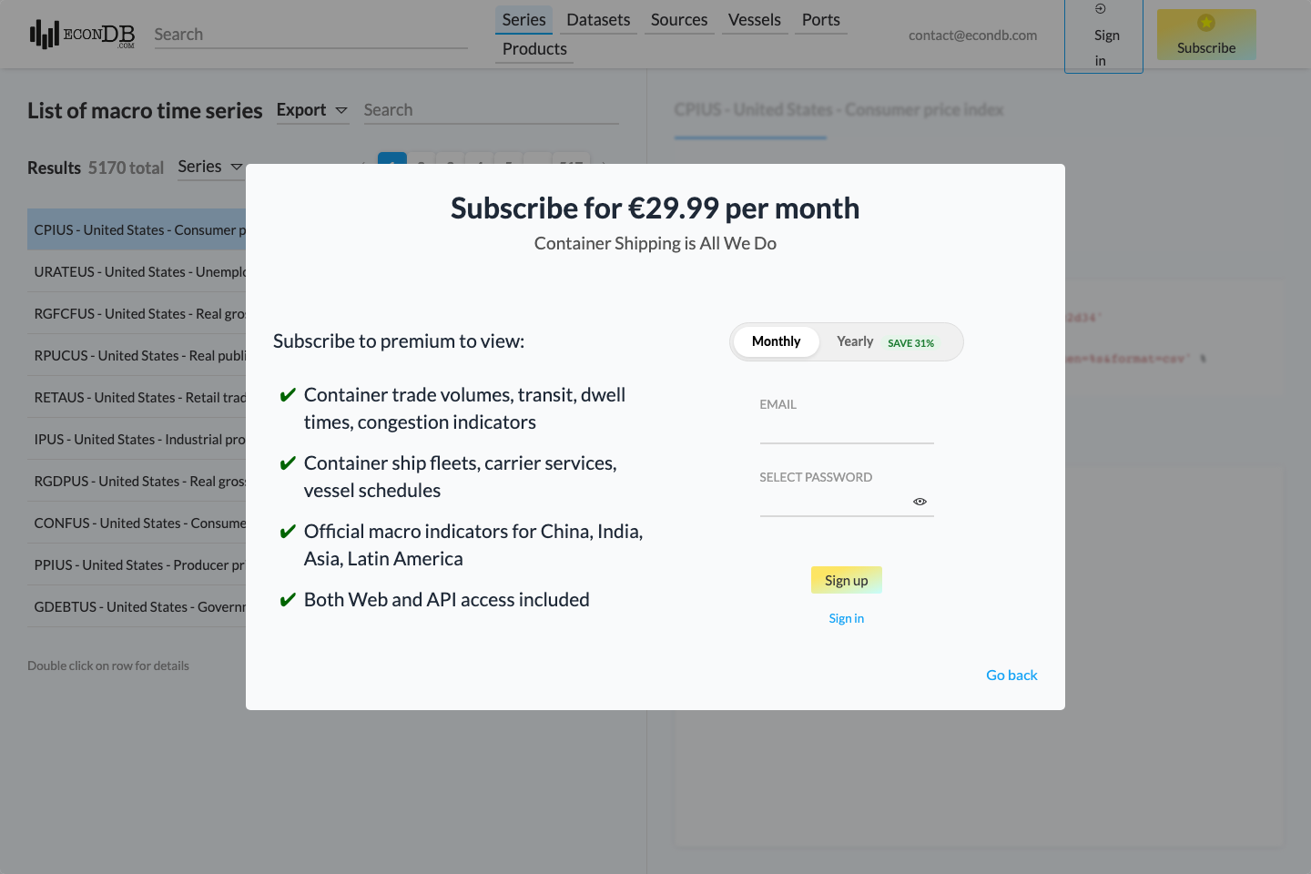 Econdb documentation page