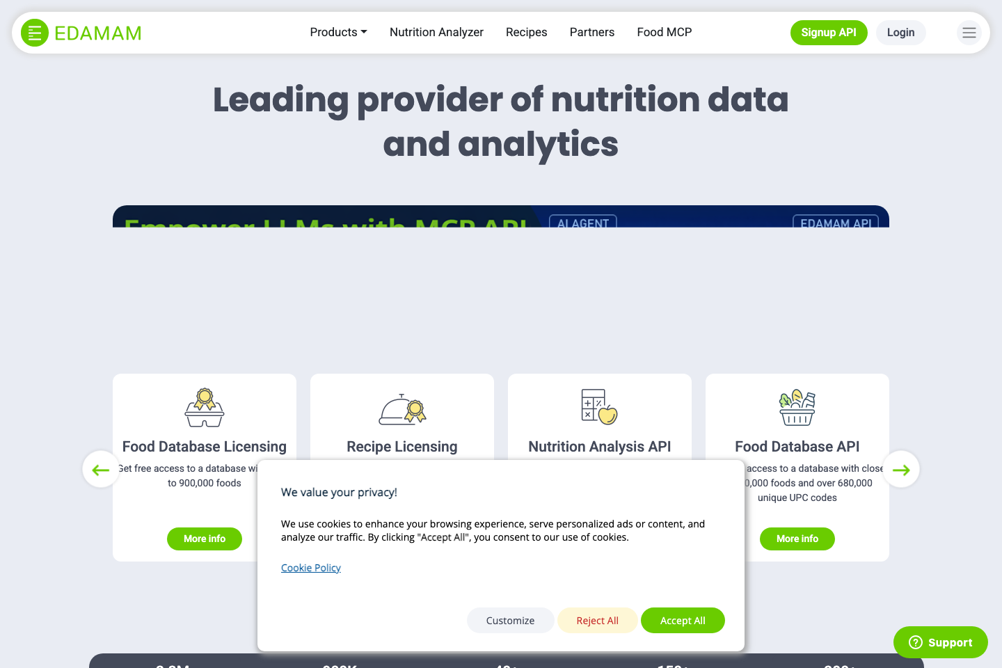 Edamam documentation page