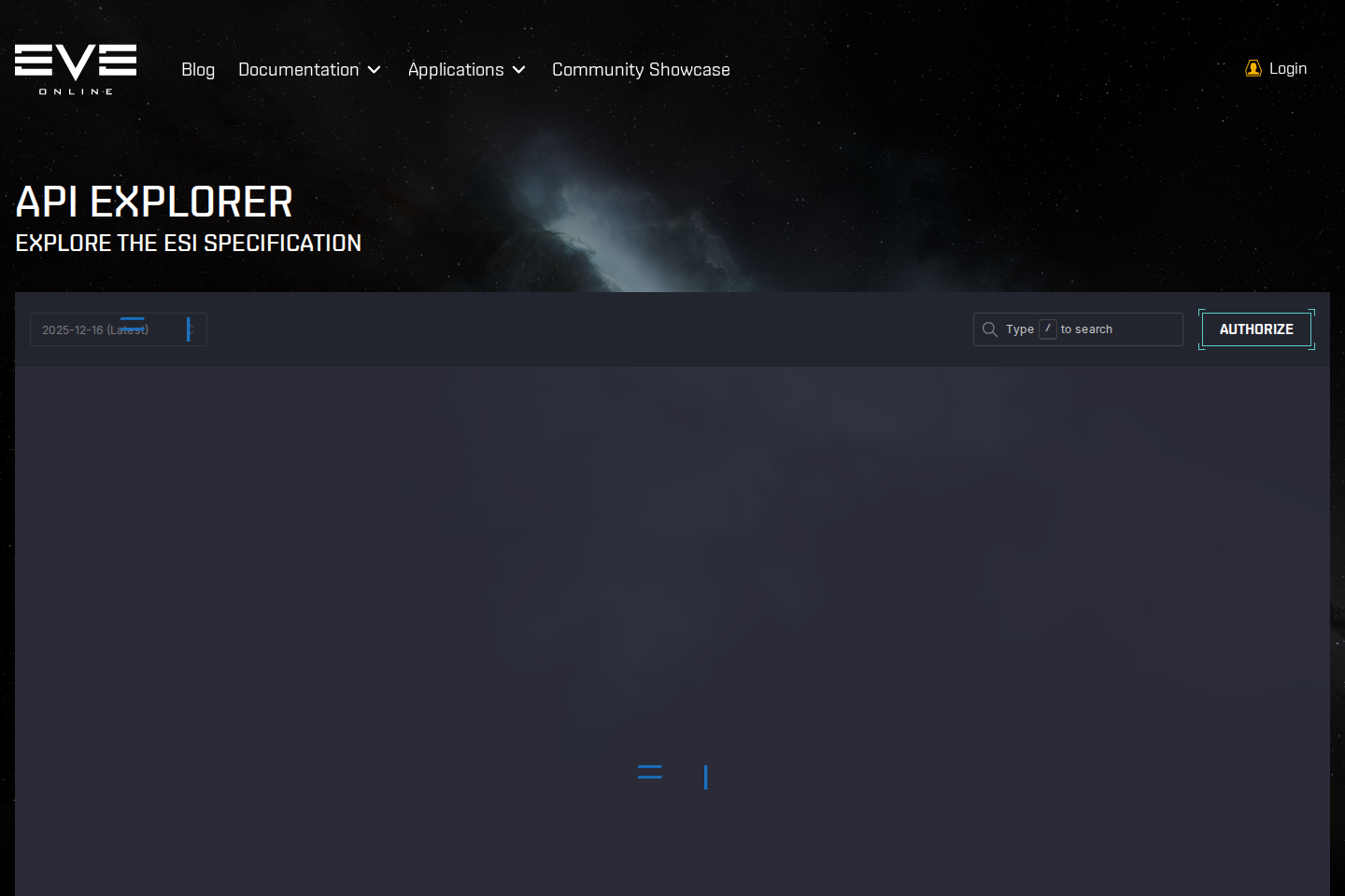 Eve Online documentation page
