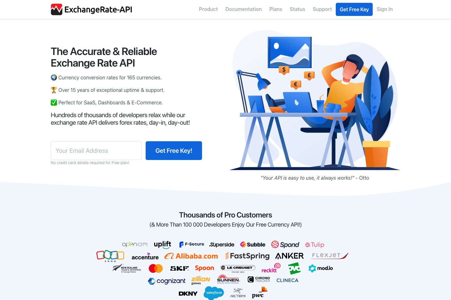 ExchangeRate-API documentation page