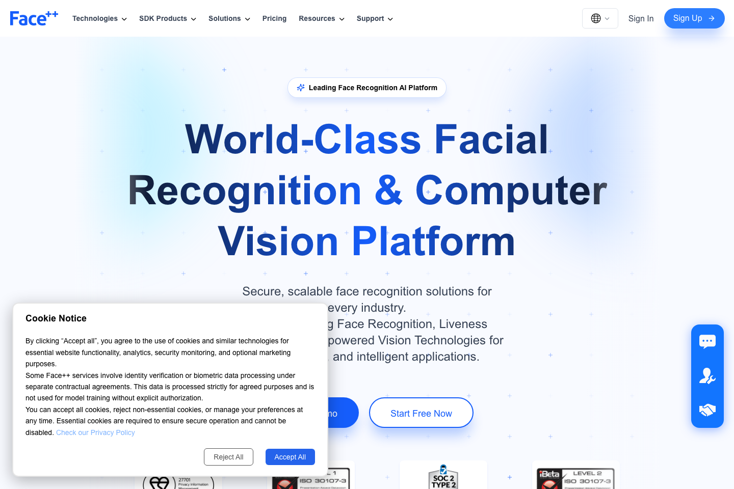 Faceplusplus documentation page