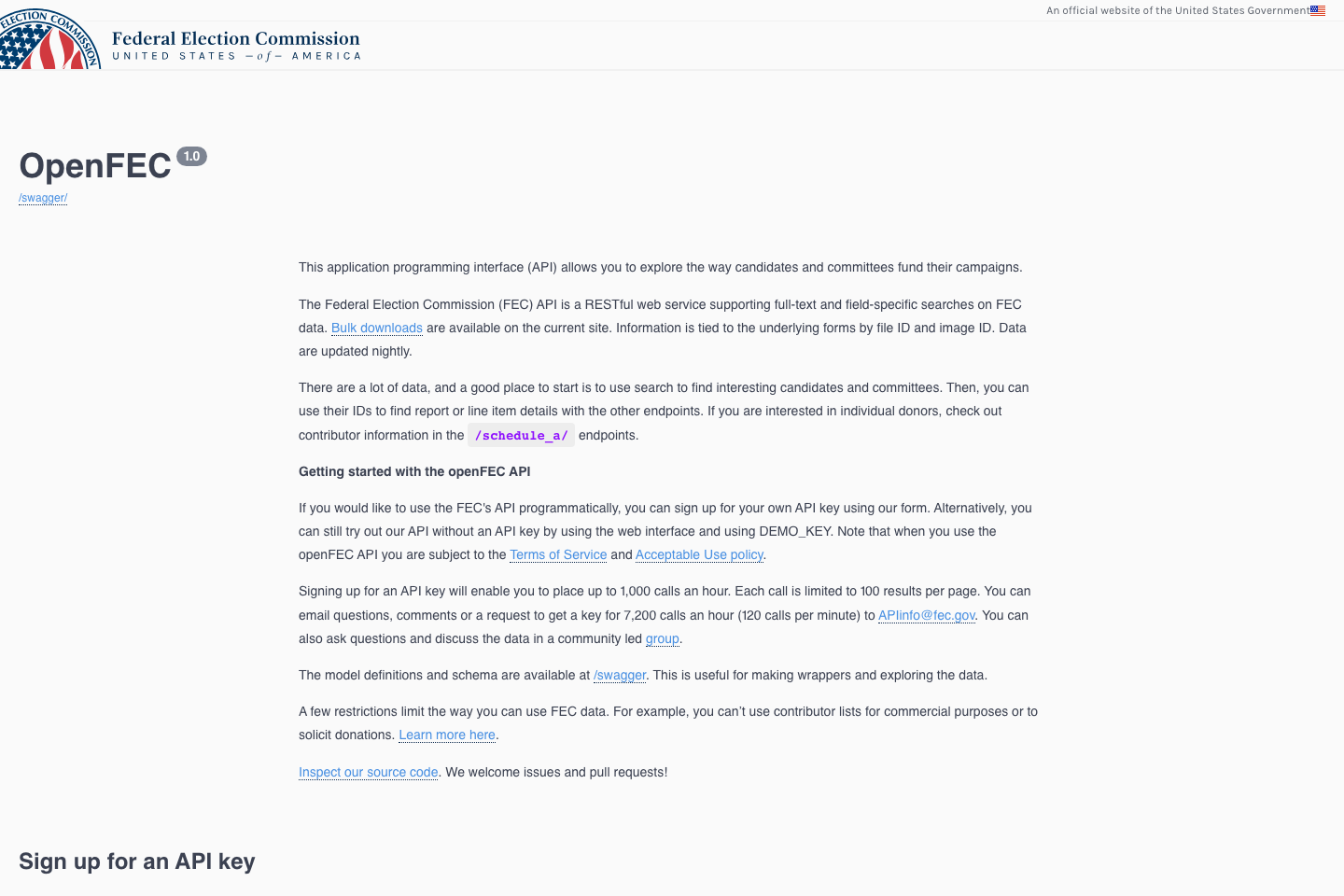 FEC documentation page