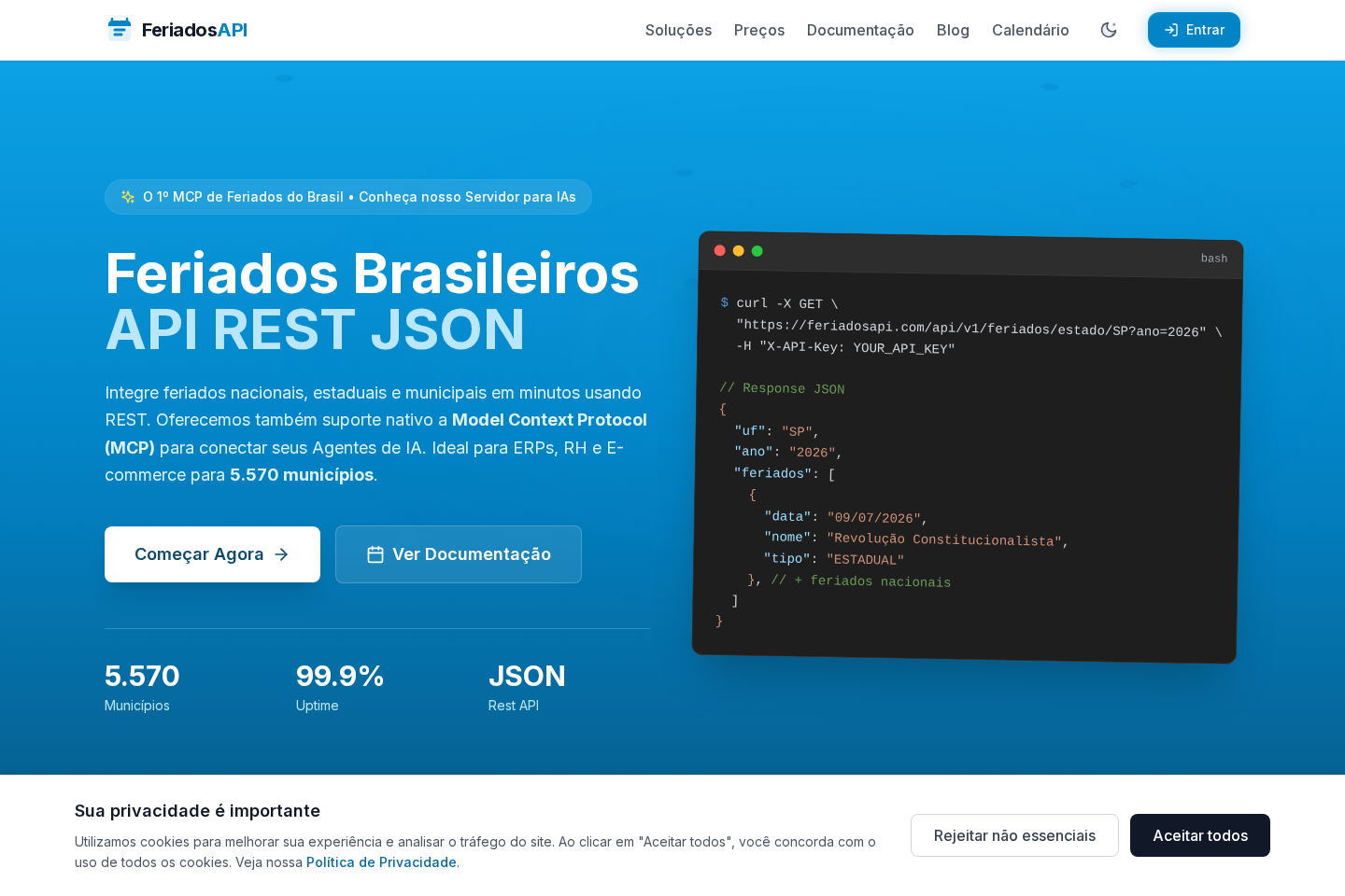 Feriados API documentation page