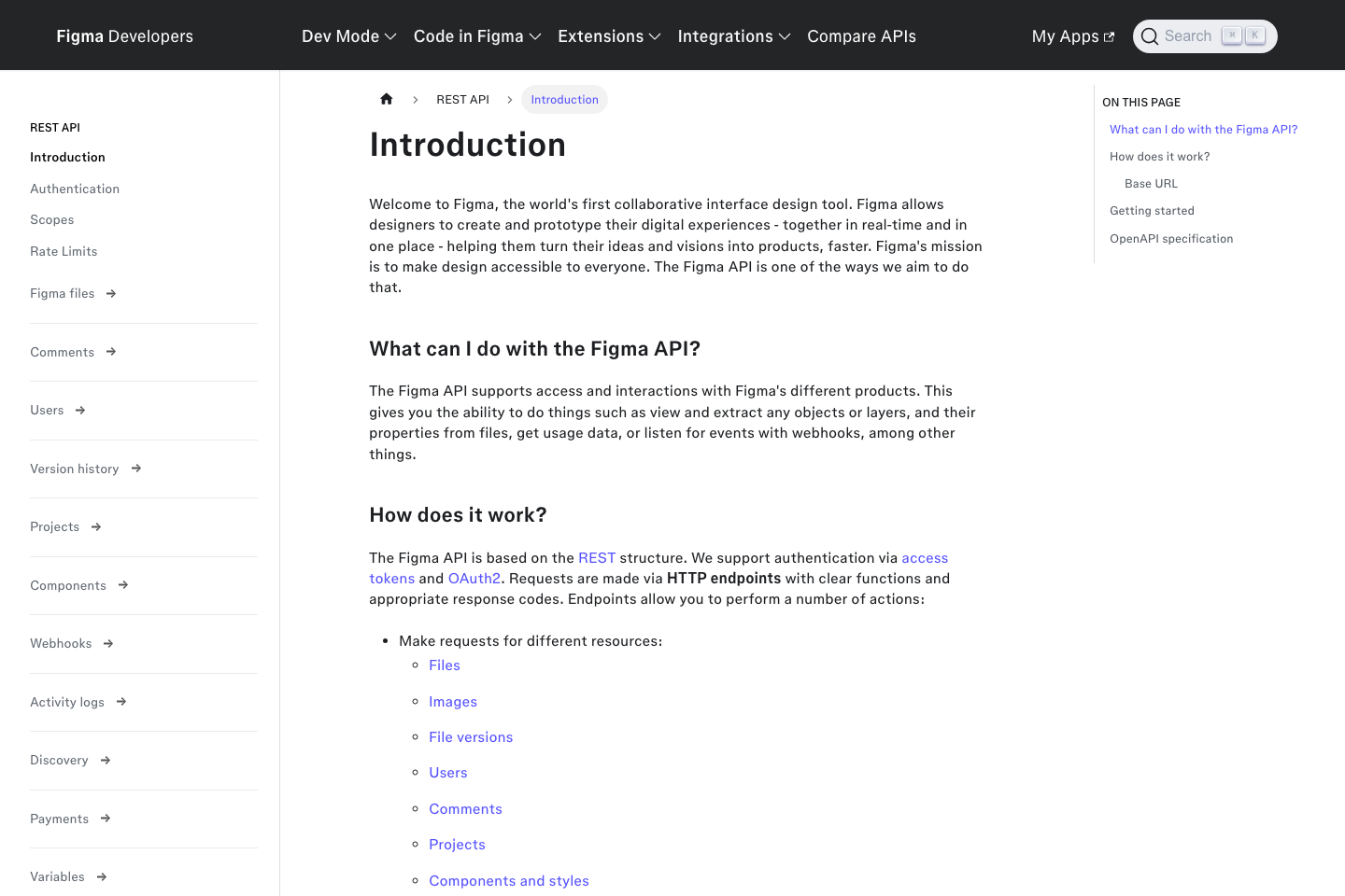 Figma documentation page