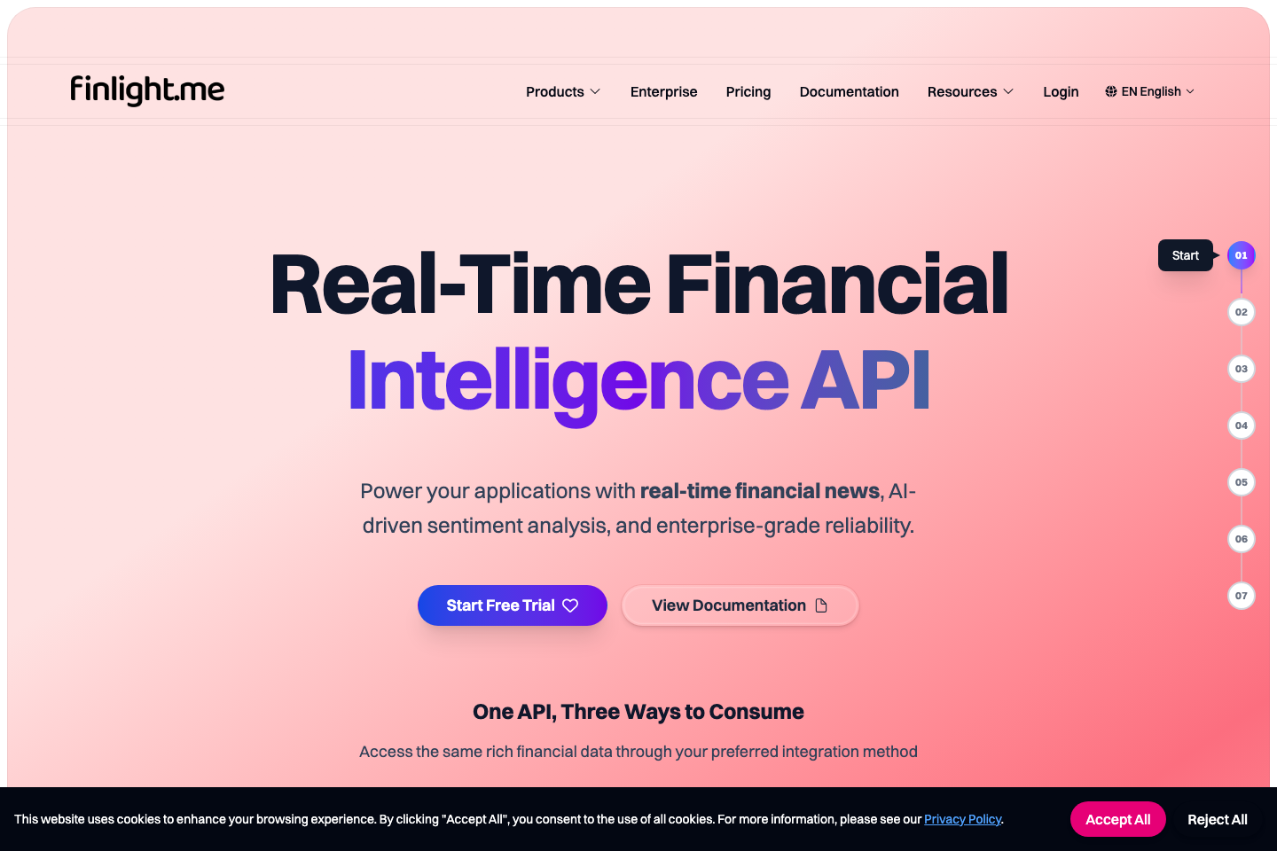 Finlight documentation page