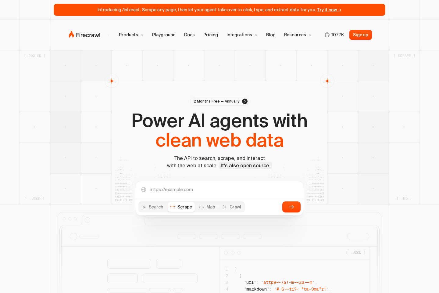 Firecrawl API documentation page
