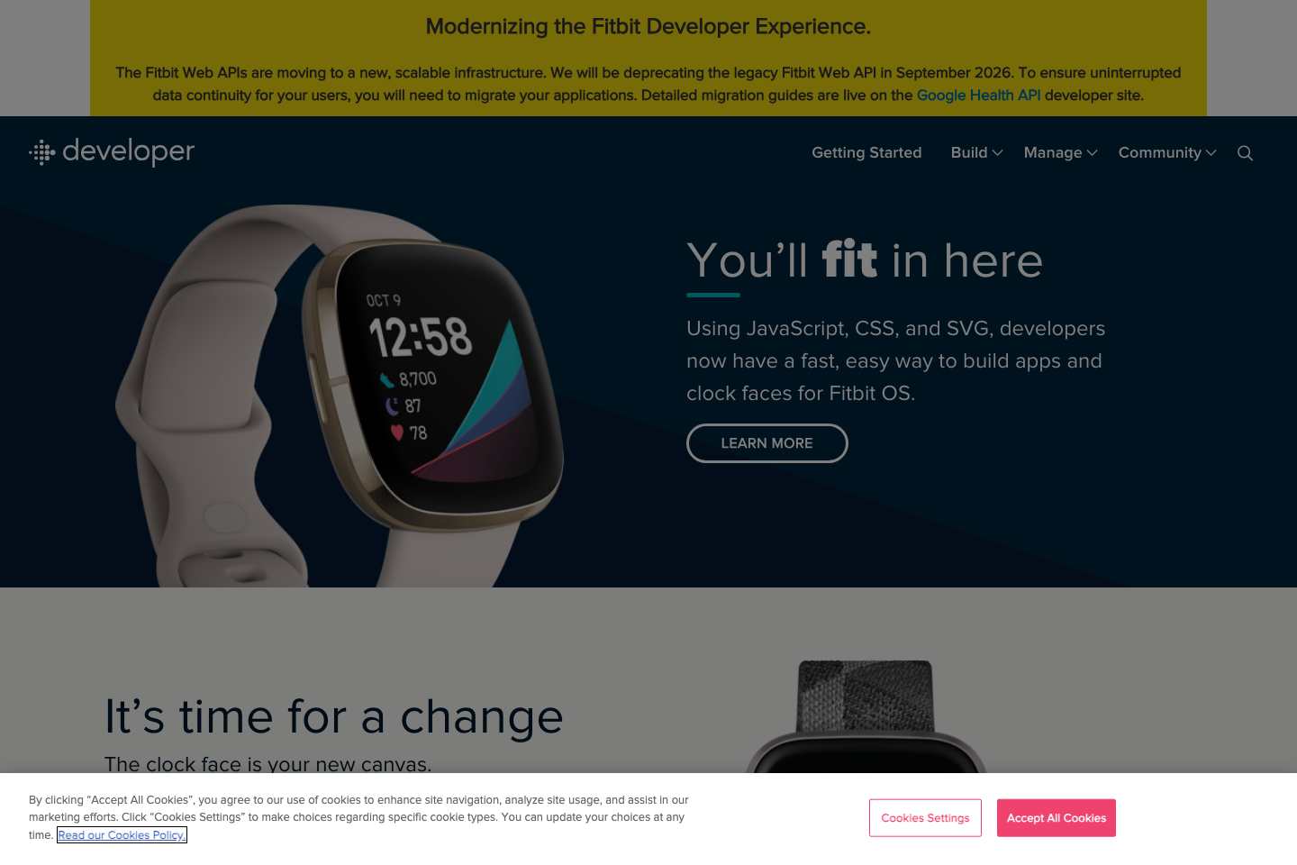 Fitbit documentation page
