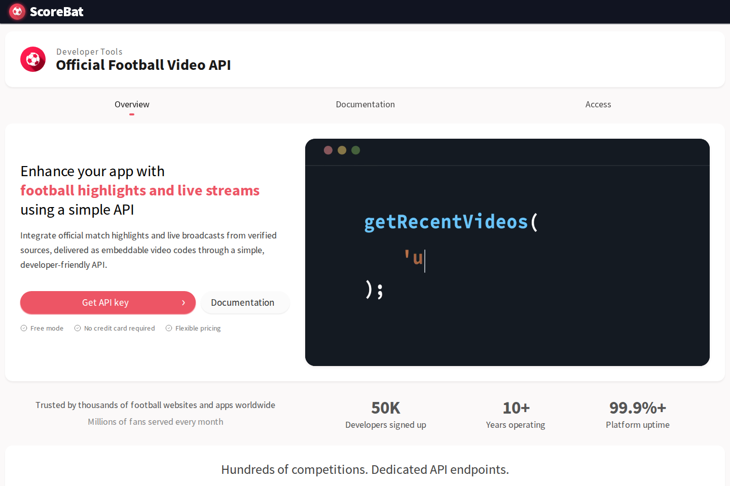 Football (Soccer) Videos documentation page