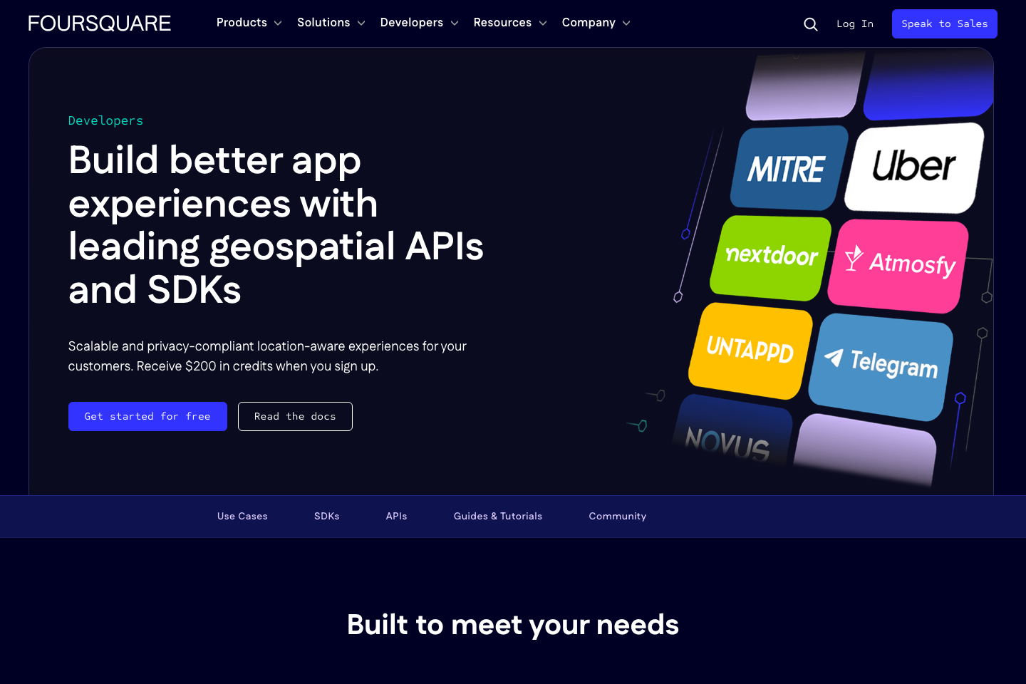Foursquare documentation page