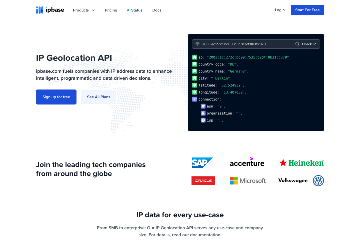 FreeGeoIP documentation page