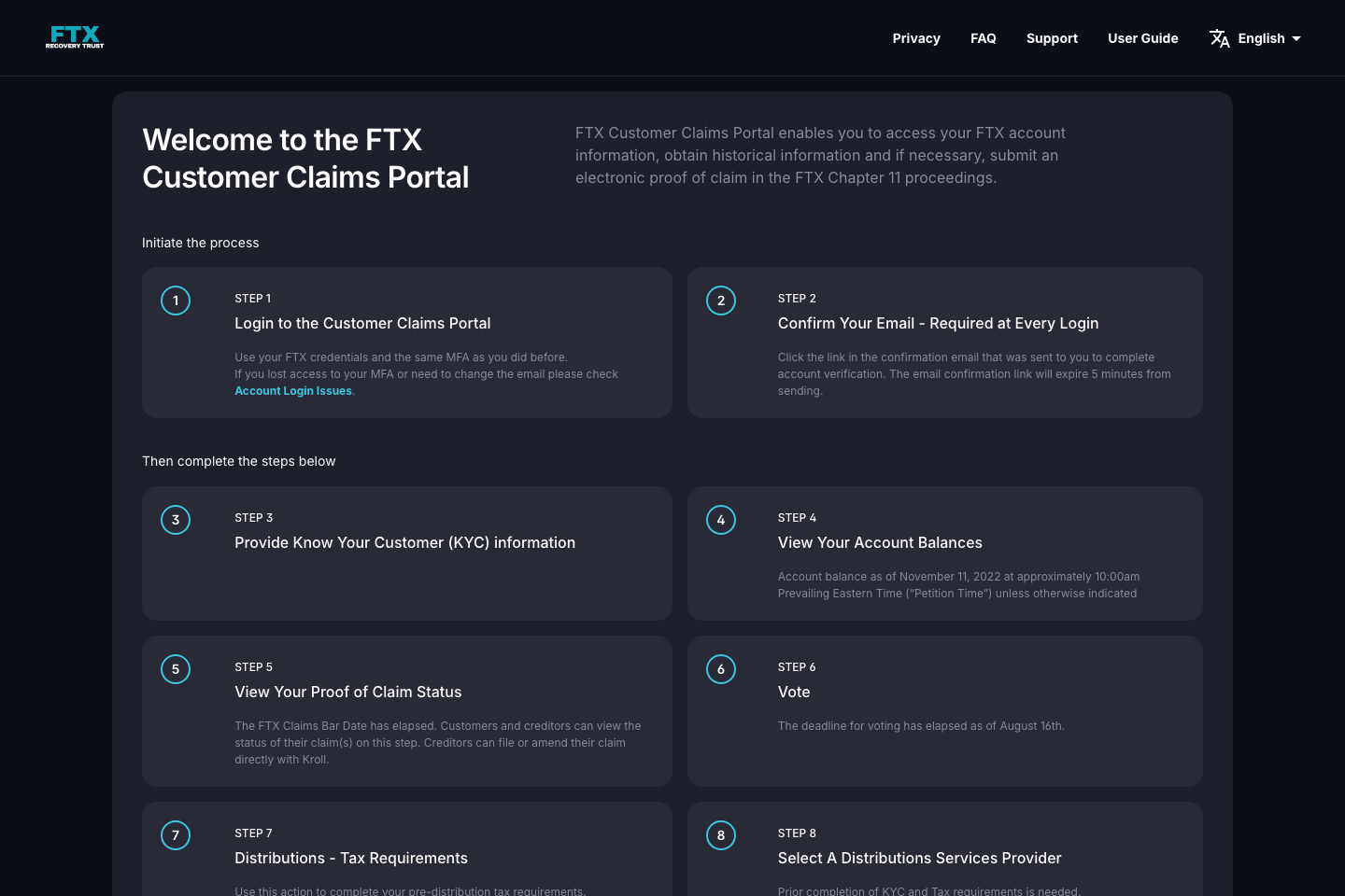 FTX documentation page